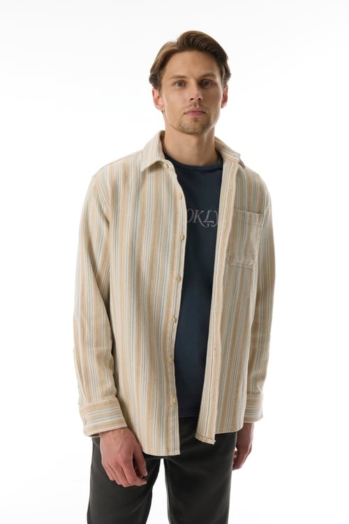  COMFORT FIT ÇİZGİLİ UZUN KOLLU GÖMLEK