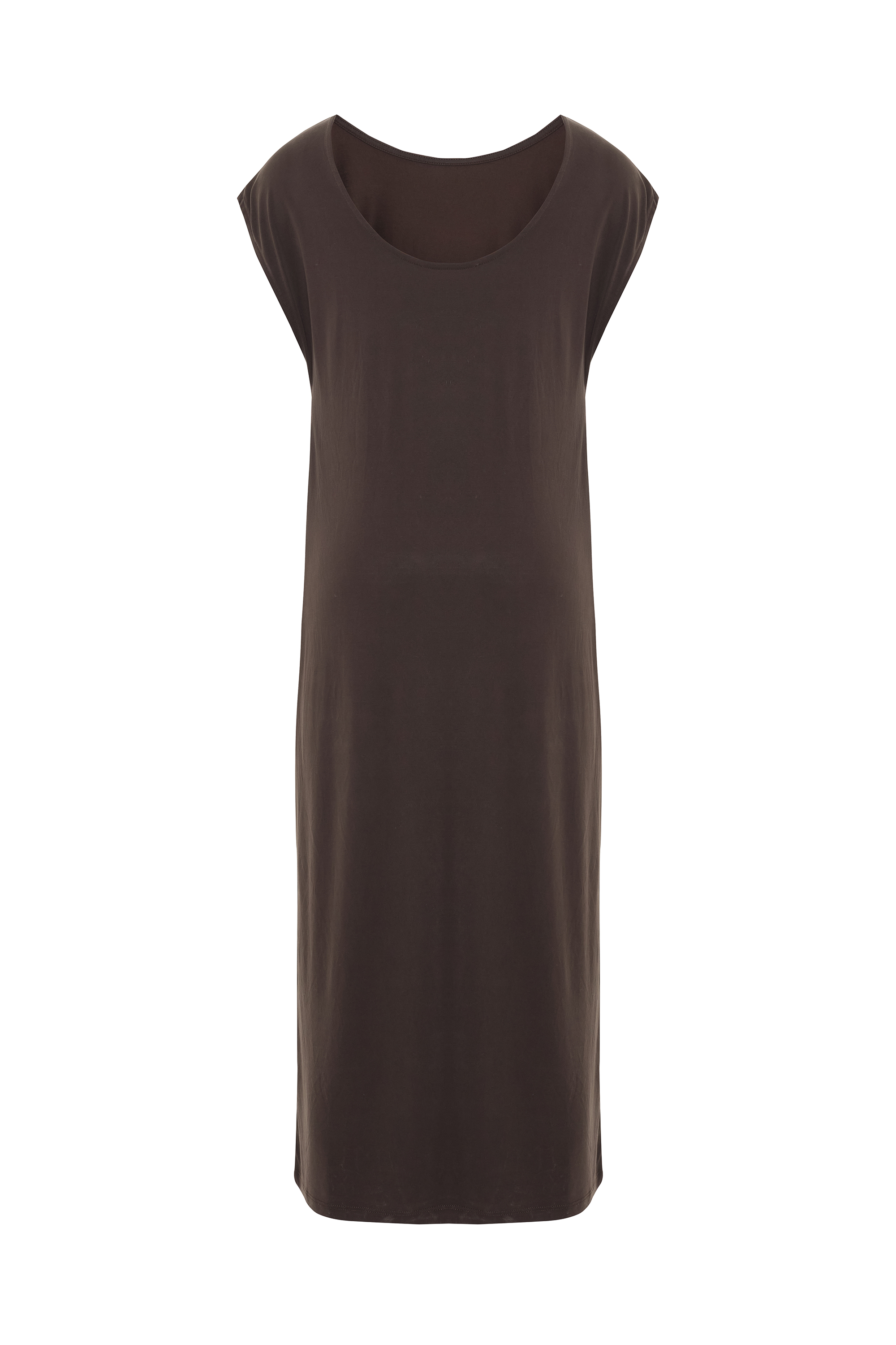 MODAL KARIŞIMLI KISA KOLLU MİDİ ELBİSE