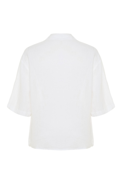  3/4 KOL KETEN GÖMLEK