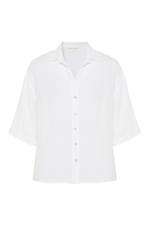  3/4 KOL KETEN GÖMLEK