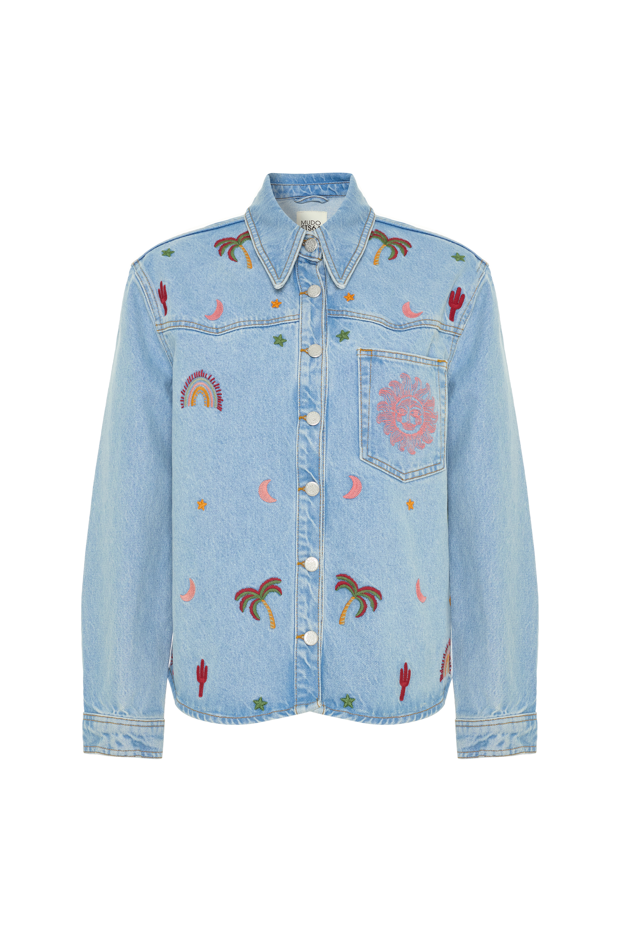 REGULAR FIT NAKIŞLI JEAN CEKET