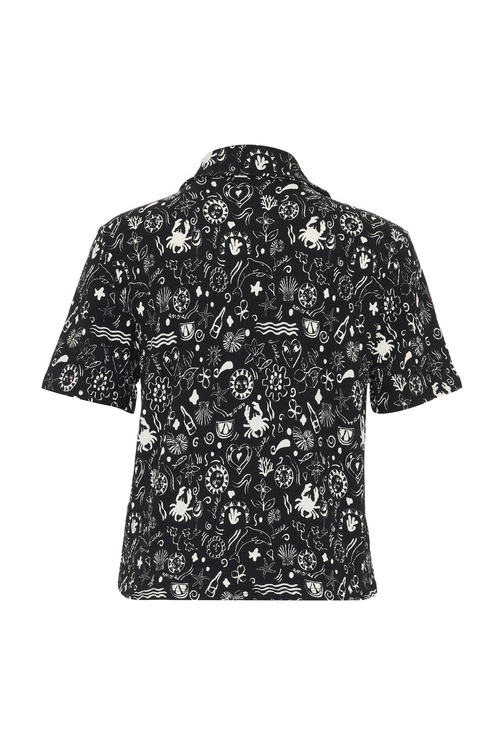  BASKILI KISA KOLLU GÖMLEK