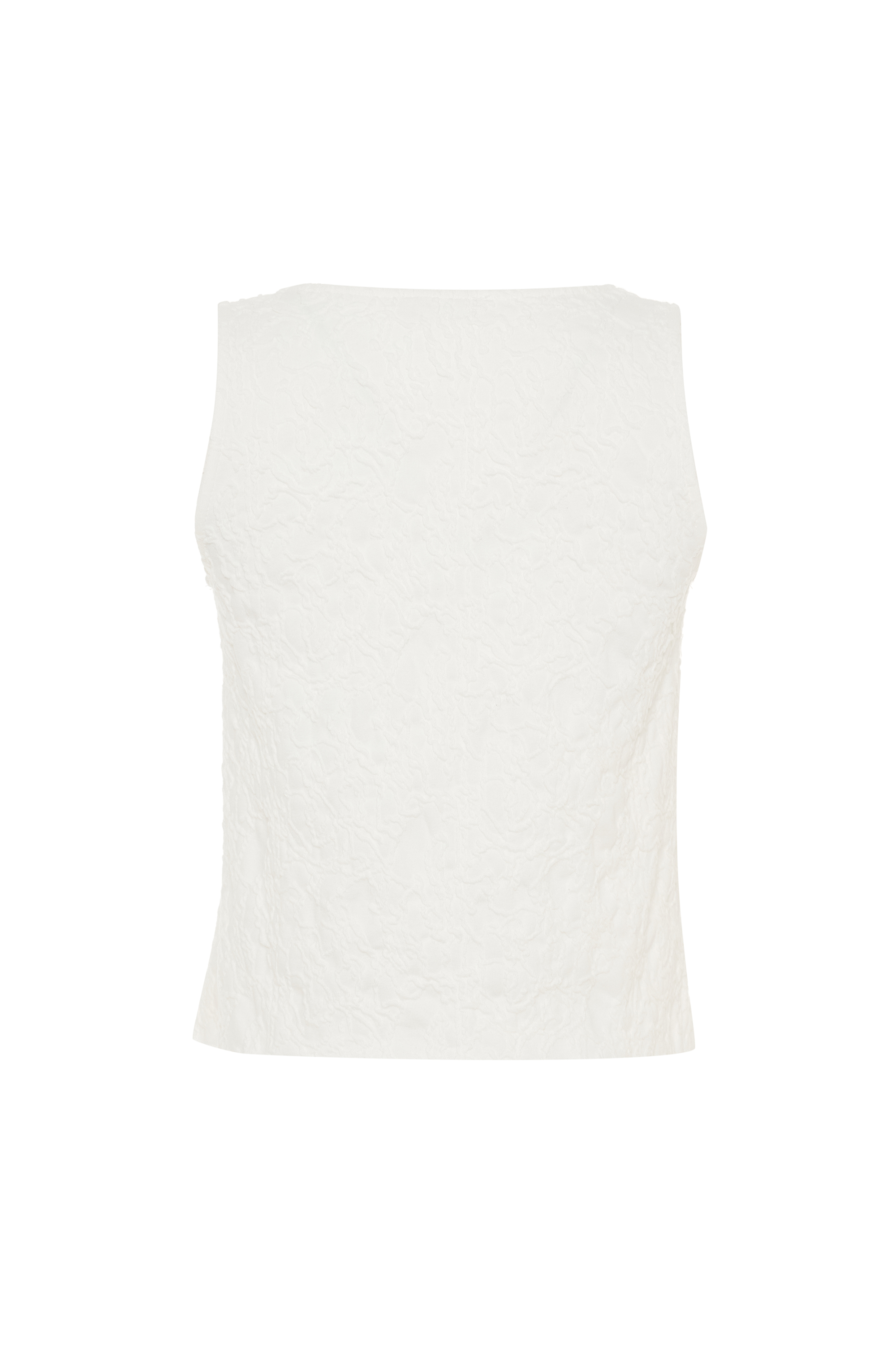 DOKULU FİYONKLU KOLSUZ BLUZ