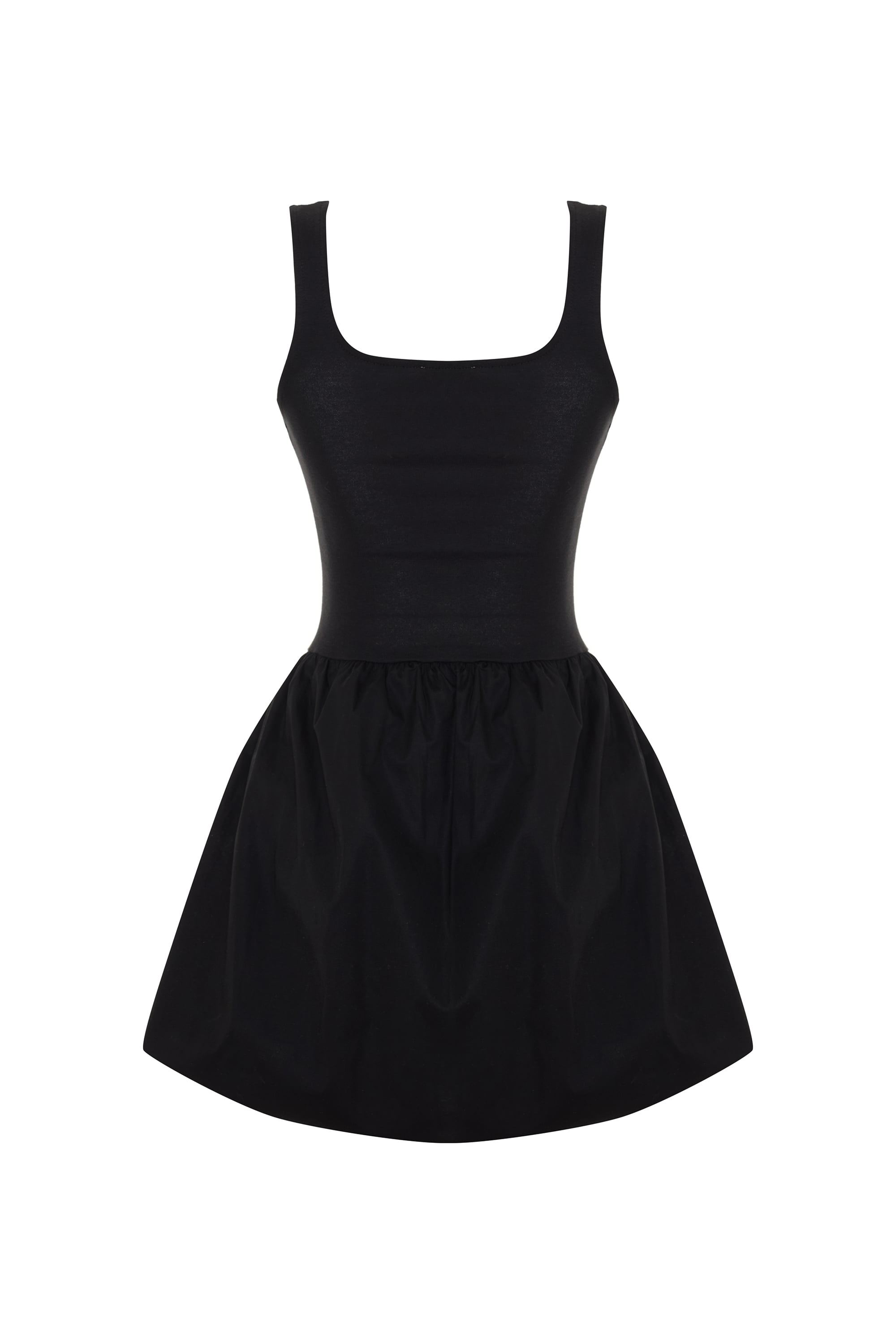 KARE YAKA A KESİM MİNİ ELBİSE