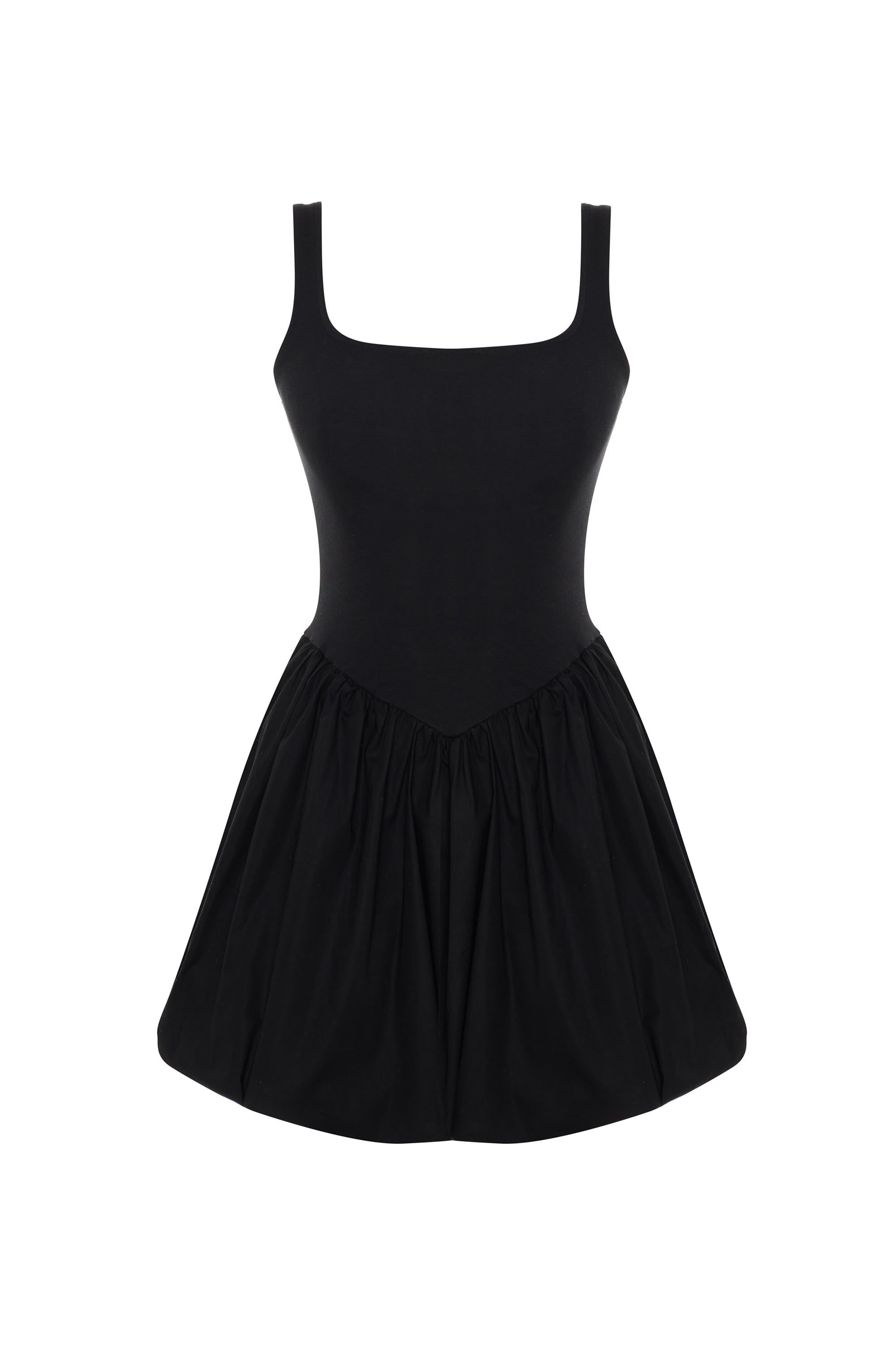 KARE YAKA A KESİM MİNİ ELBİSE