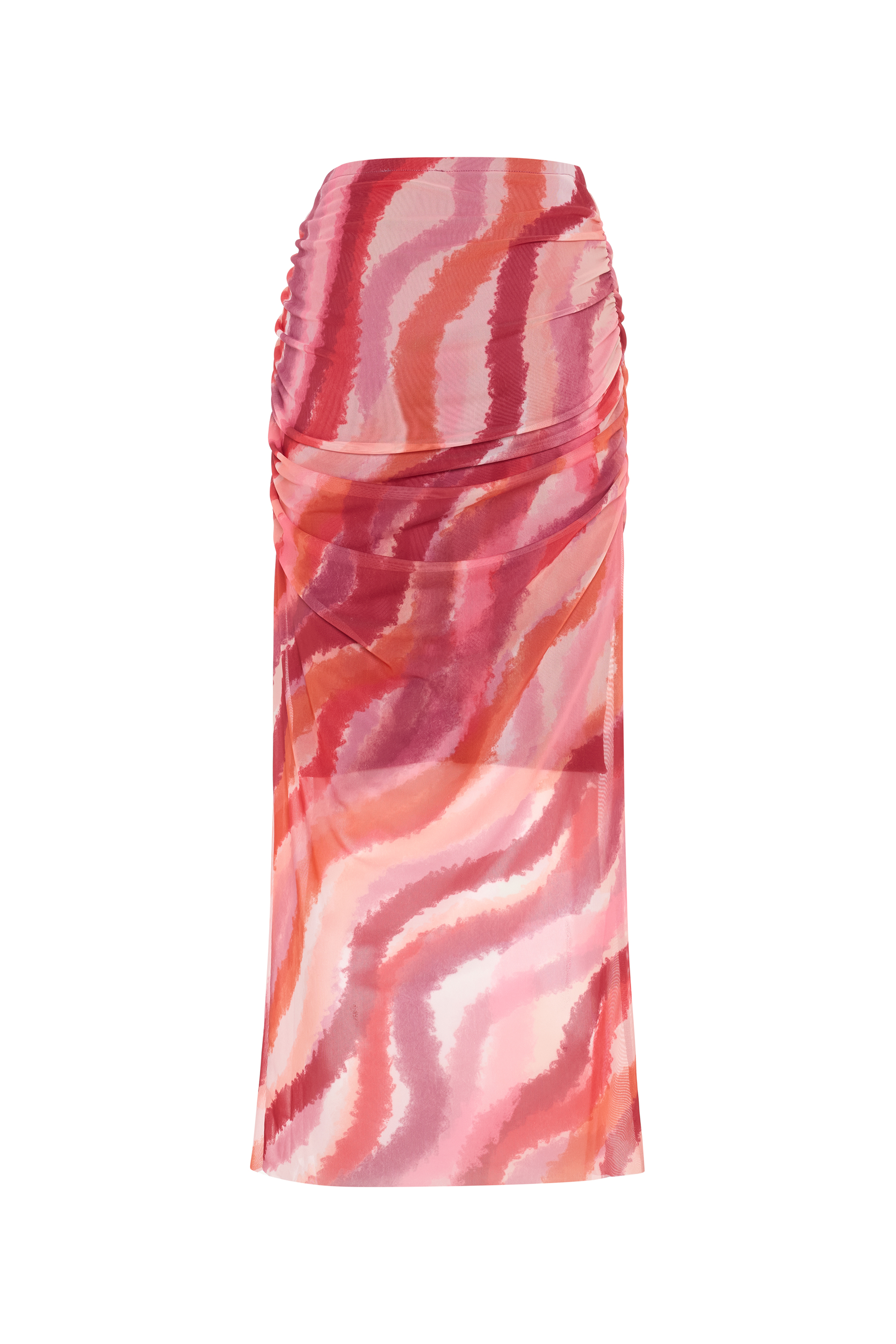 BASKILI BÜZGÜLÜ MİDİ ETEK