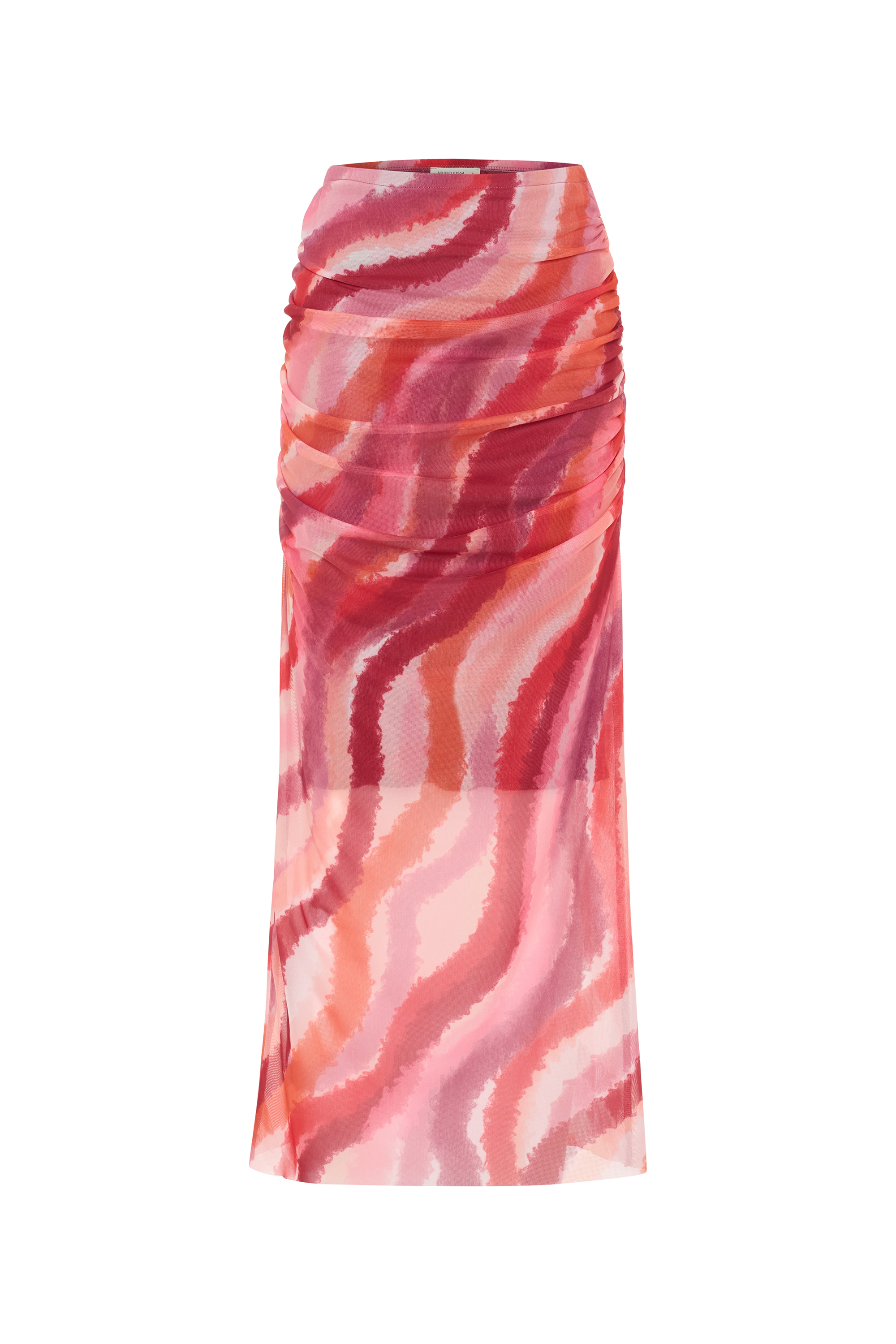 BASKILI BÜZGÜLÜ MİDİ ETEK