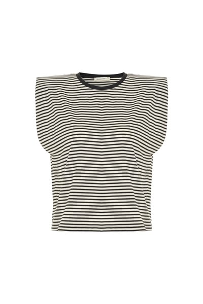 Mudo Çizgili Bisiklet Yaka Kolsuz T-Shirt