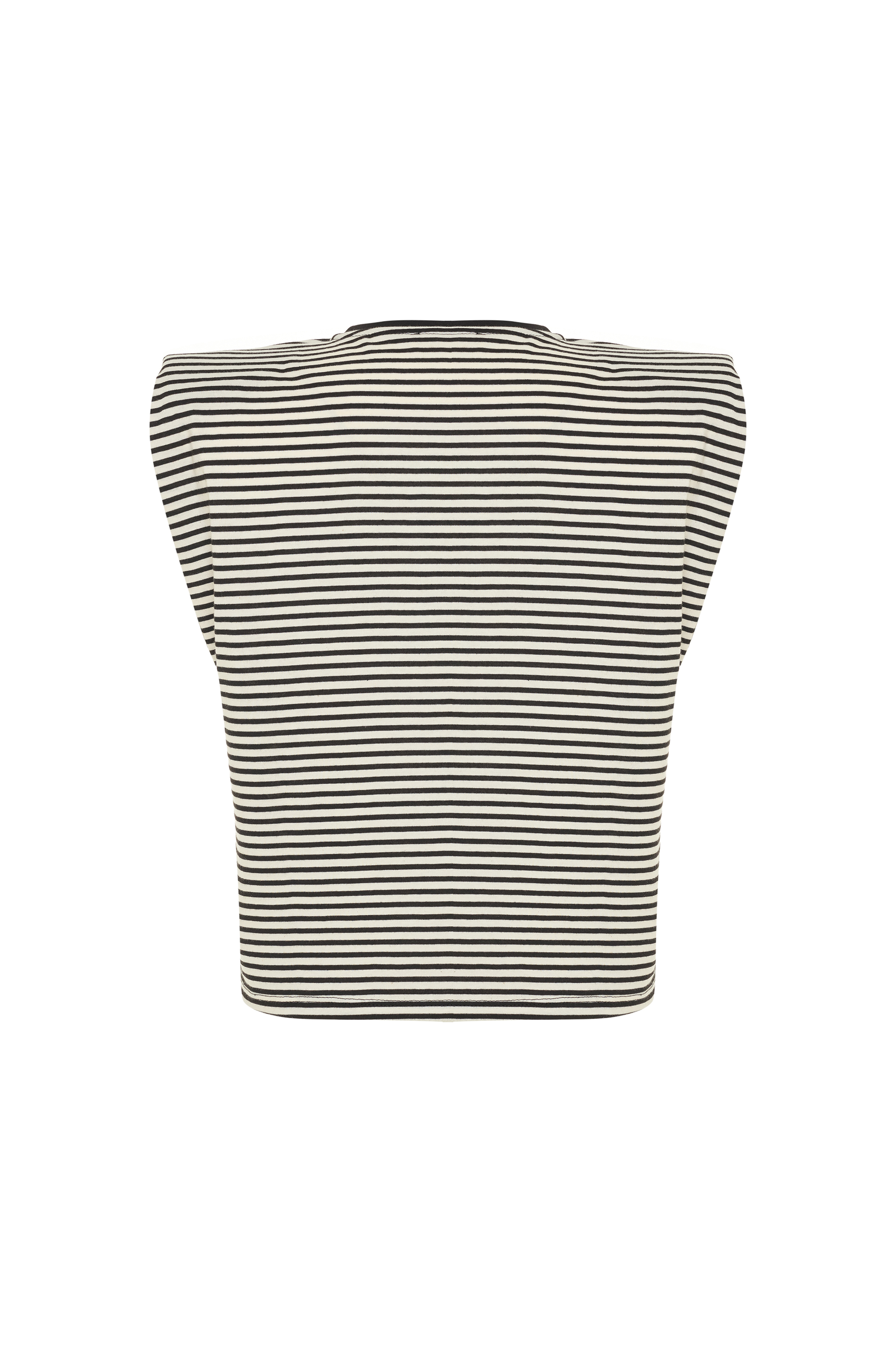 ÇİZGİLİ BİSİKLET YAKA KOLSUZ T-SHIRT