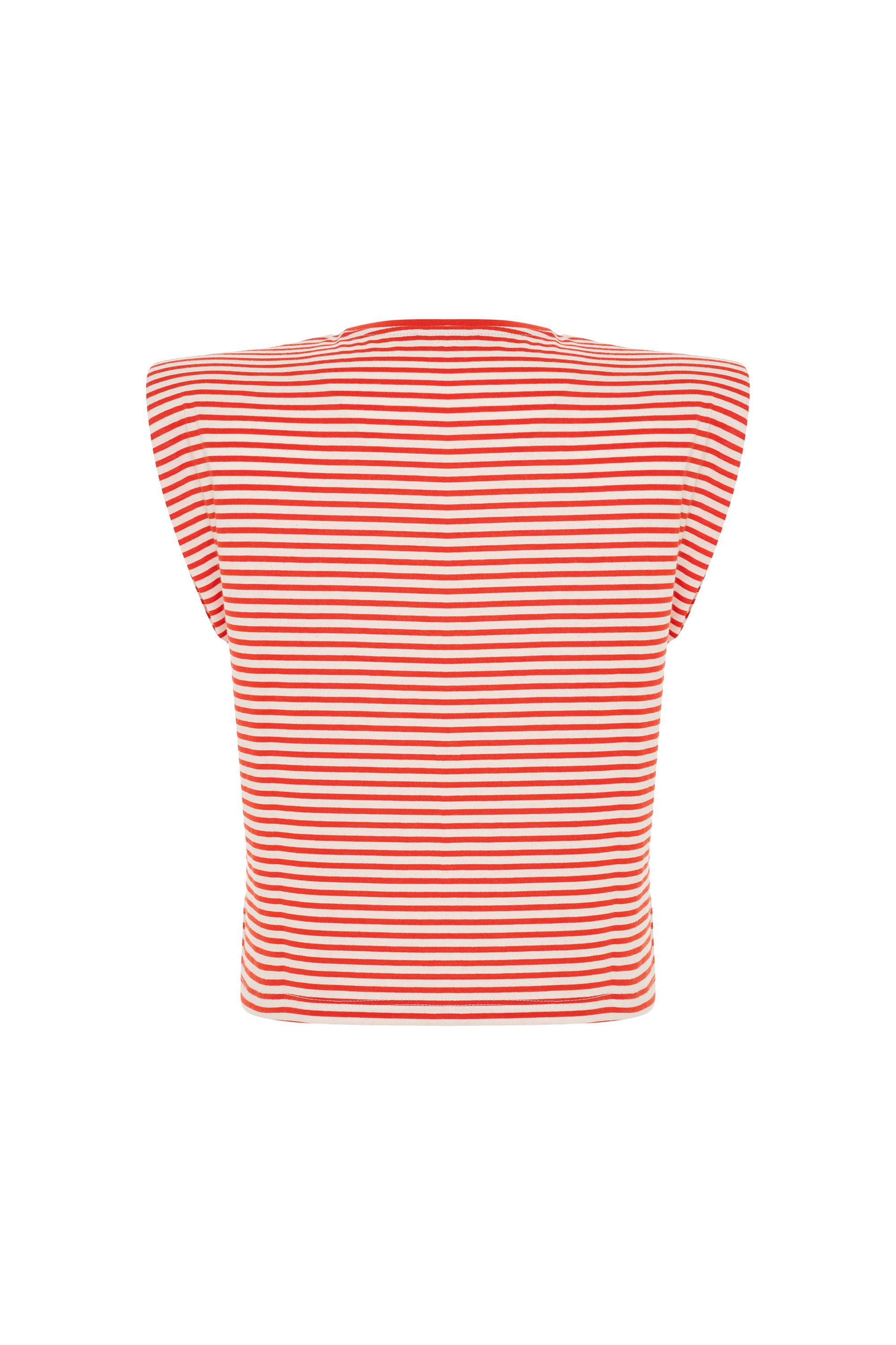 ÇİZGİLİ BİSİKLET YAKA KOLSUZ T-SHIRT