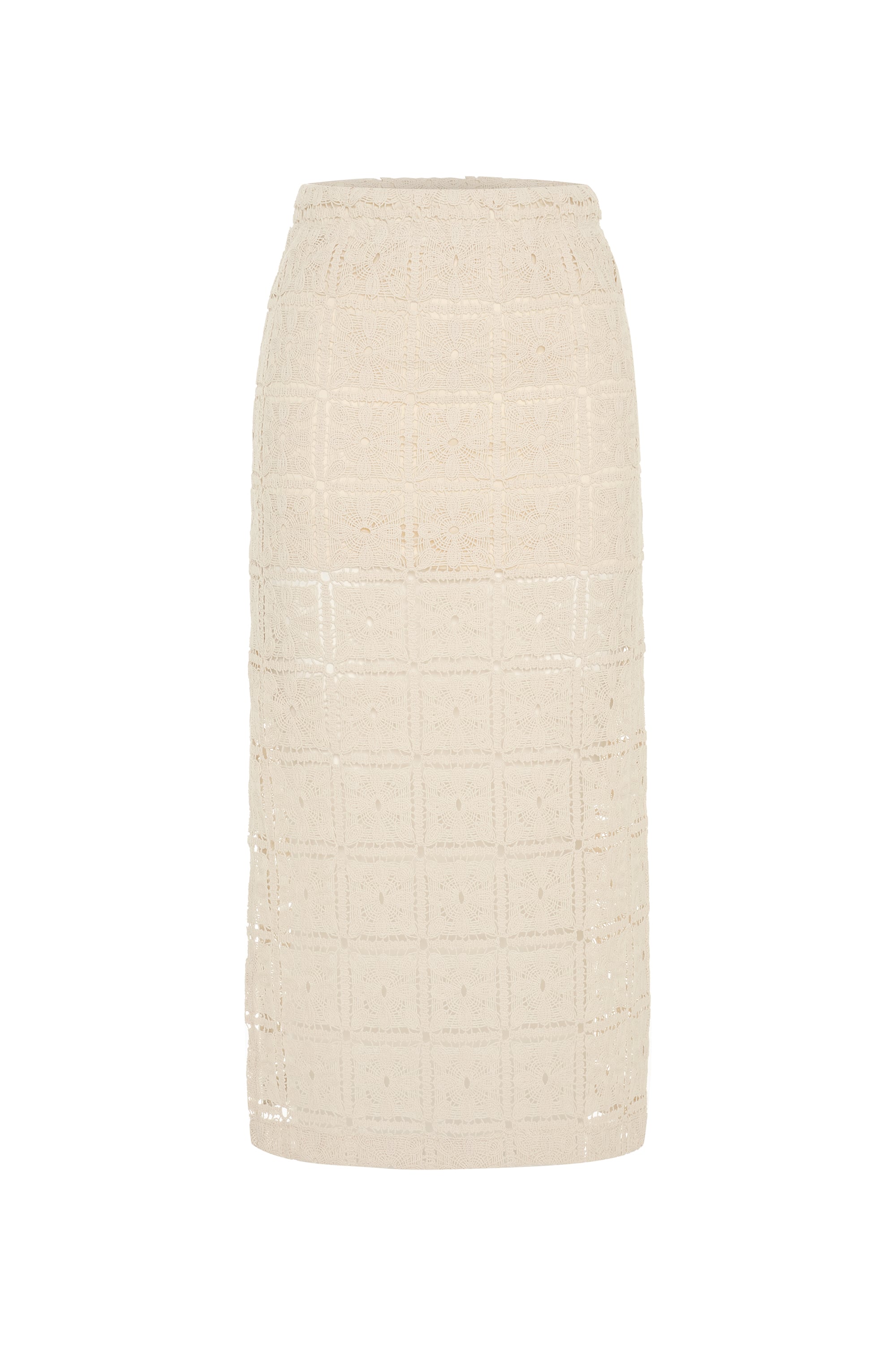 BELİ LASTİKLİ DANTELLİ MİDİ ETEK