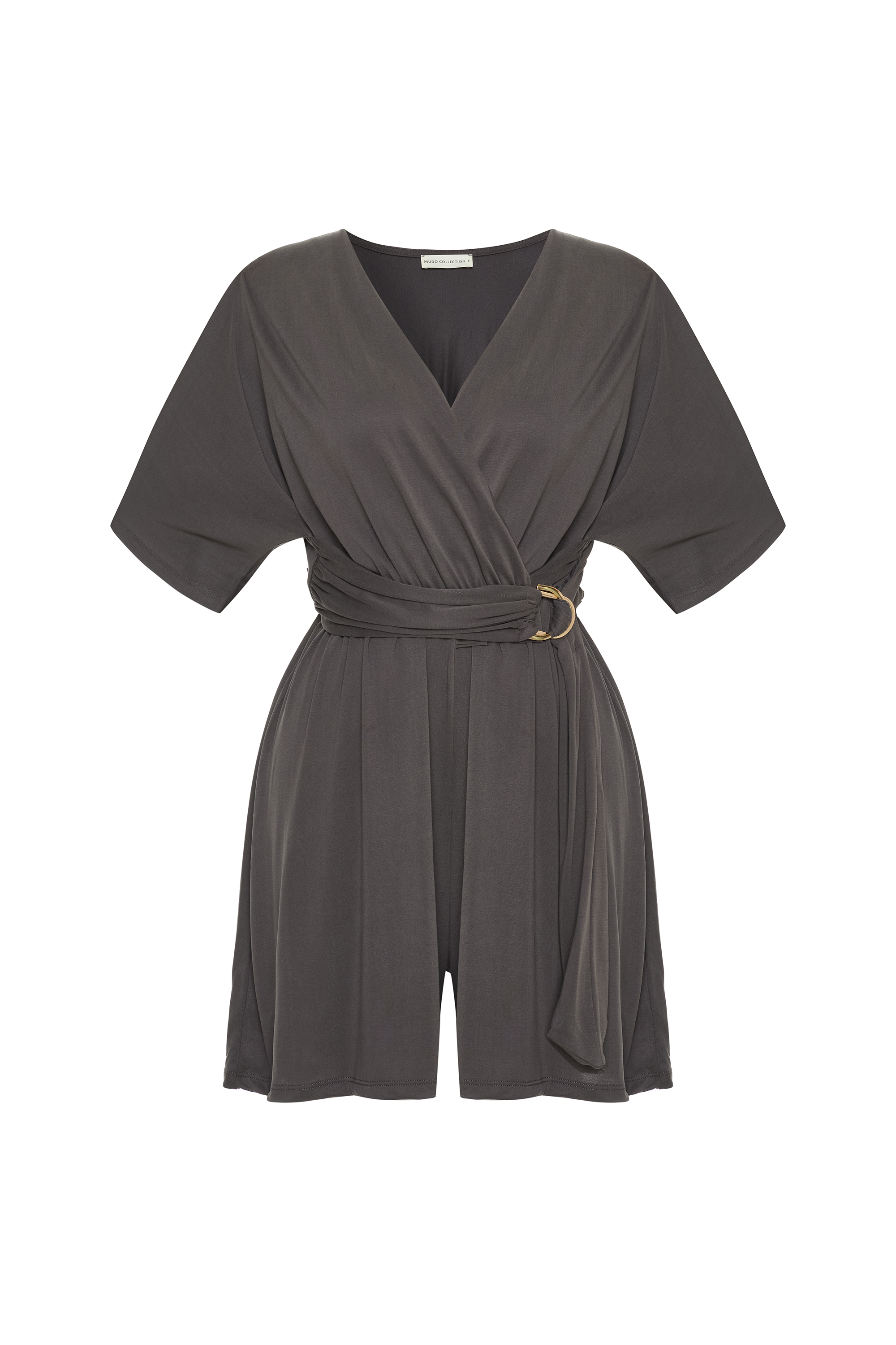 KEMER DETAYLI KRUVAZE YAKA MİNİ TULUM