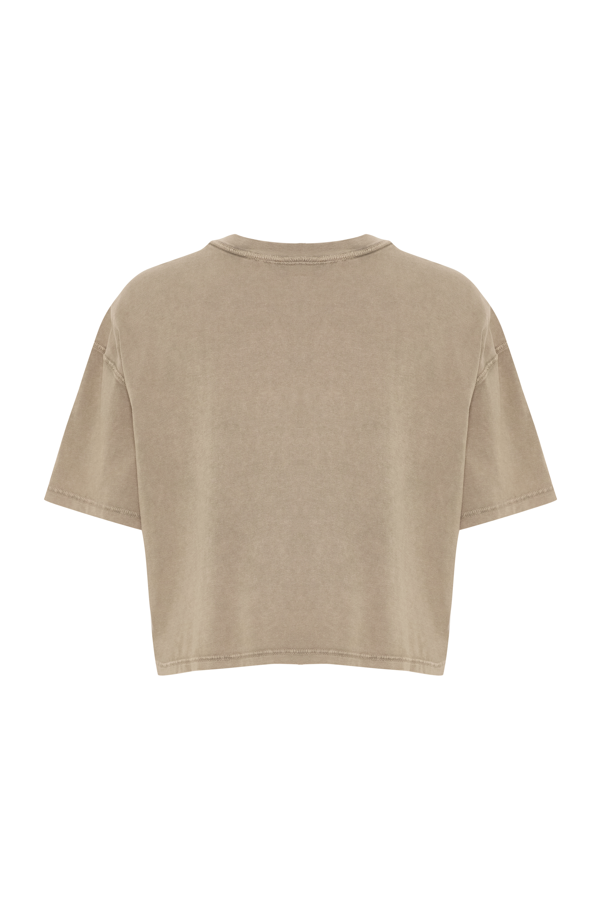 BİSİKLET YAKA CROP T-SHIRT