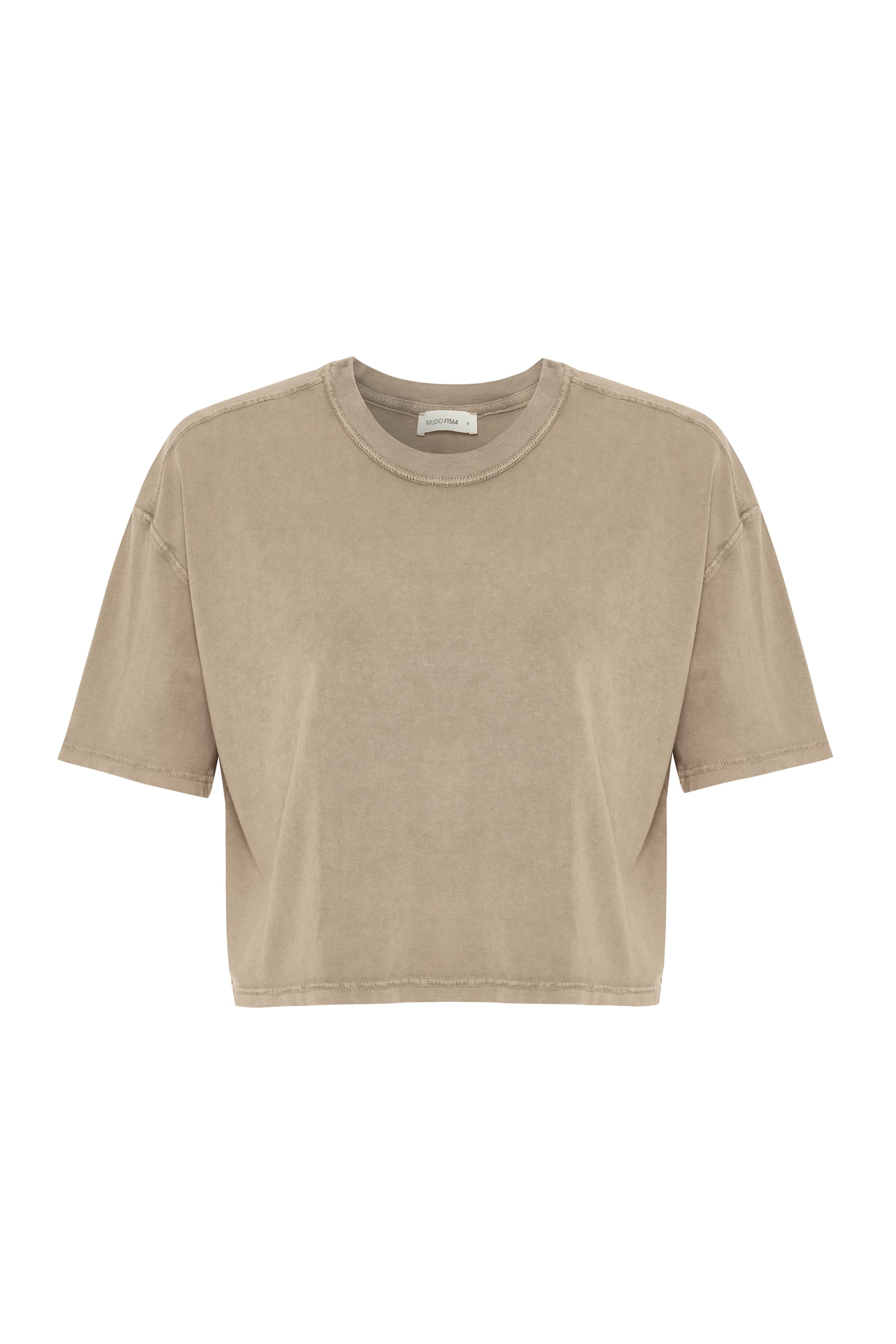 BİSİKLET YAKA CROP T-SHIRT