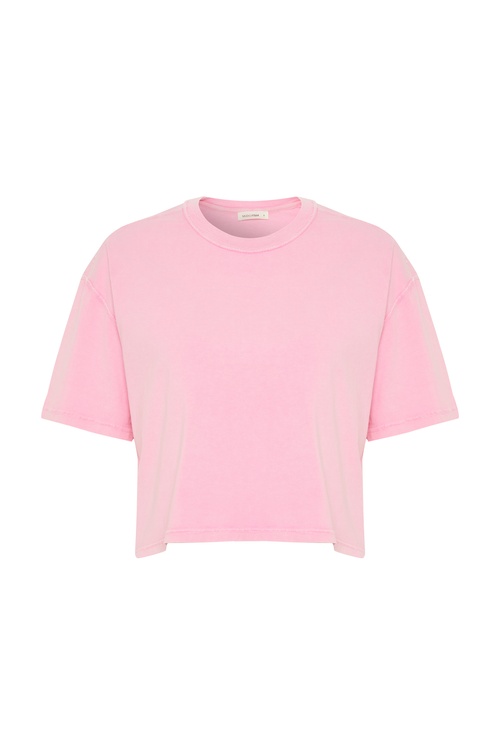  BİSİKLET YAKA CROP T-SHIRT