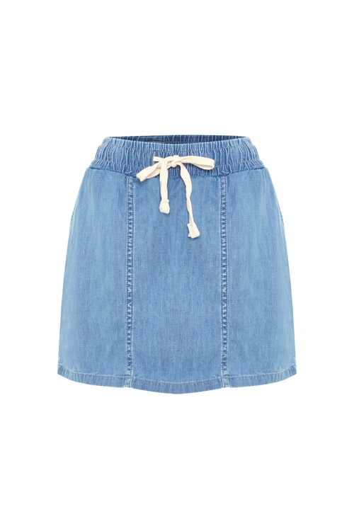  BAĞLAMA DETAYLI JEAN ŞORT ETEK