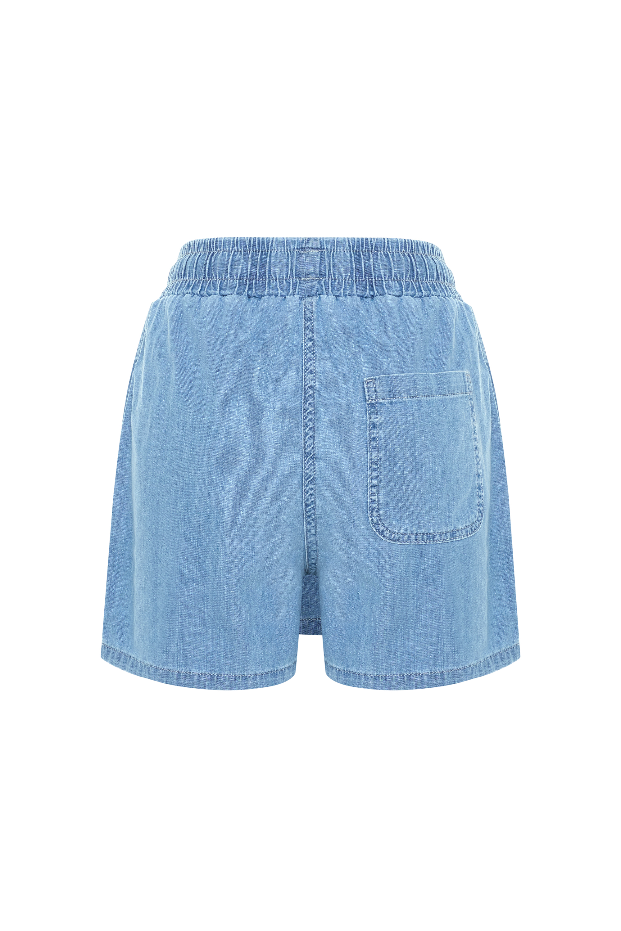 BAĞLAMA DETAYLI JEAN ŞORT ETEK