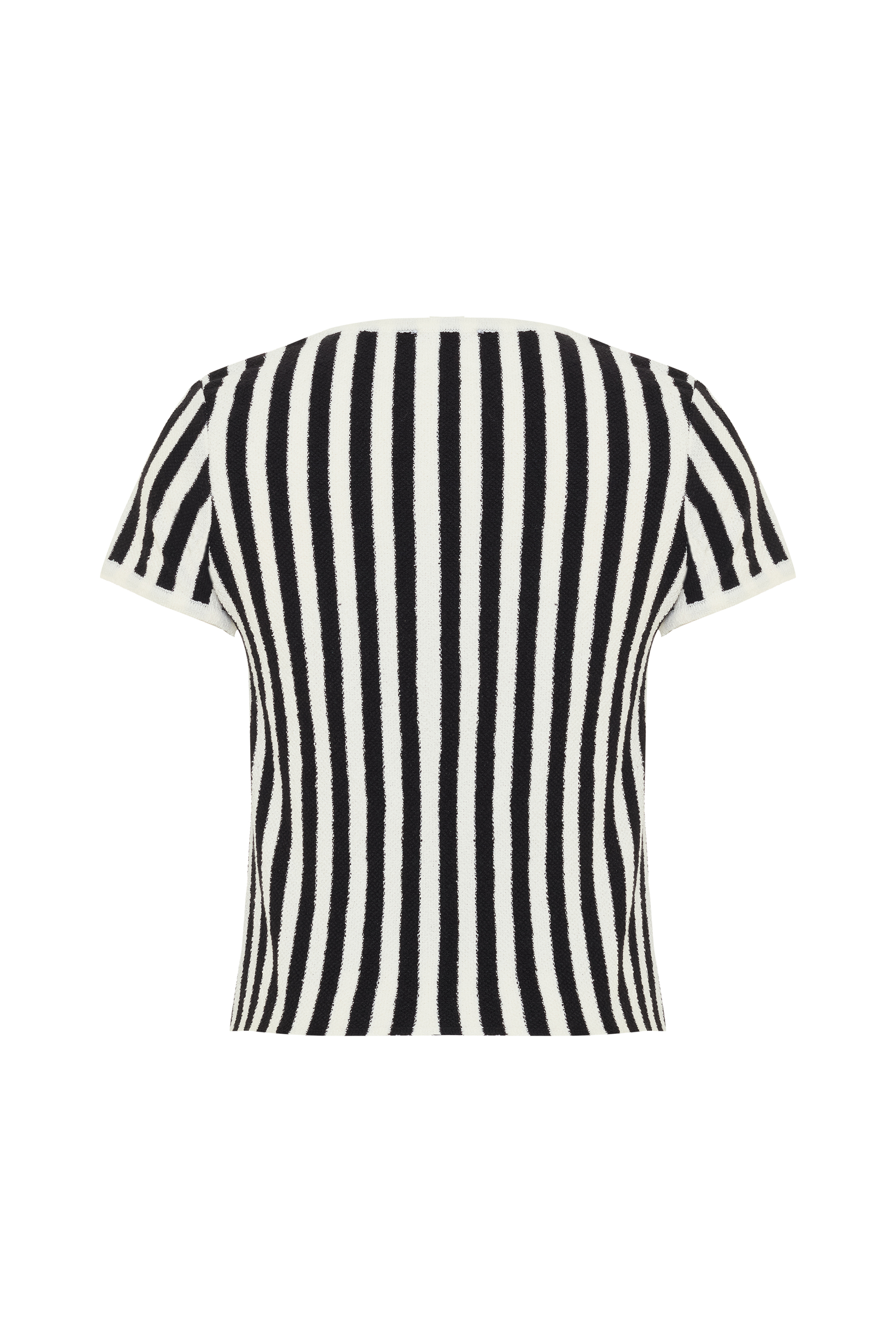 ÇİZGİLİ BİSİKLET YAKA KISA KOLLU TRİKO KAZAK