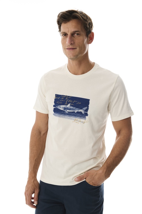  BASKILI BİSİKLET YAKA KISA KOLLU T-SHIRT