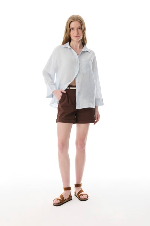  OVERSIZE KETEN GÖMLEK