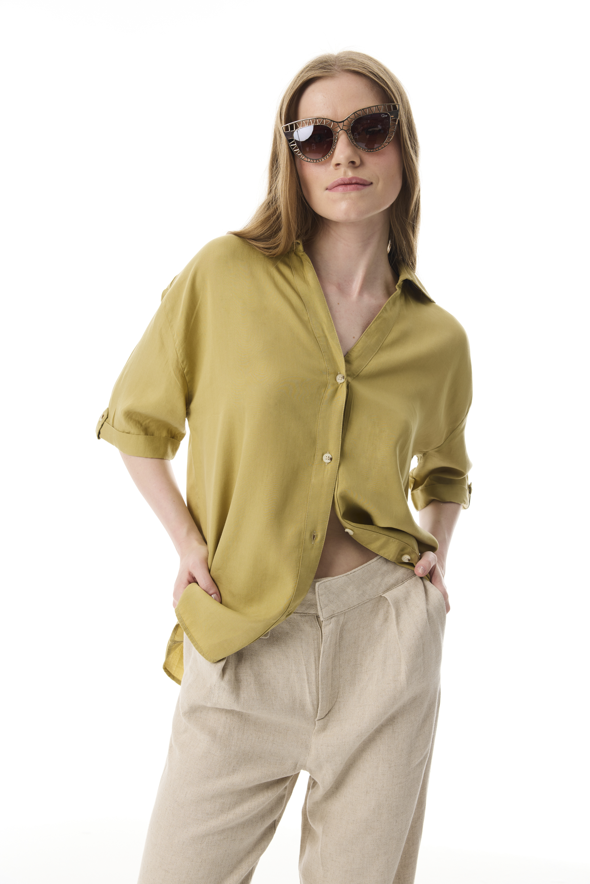 LİYOSEL KISA KOLLU GÖMLEK