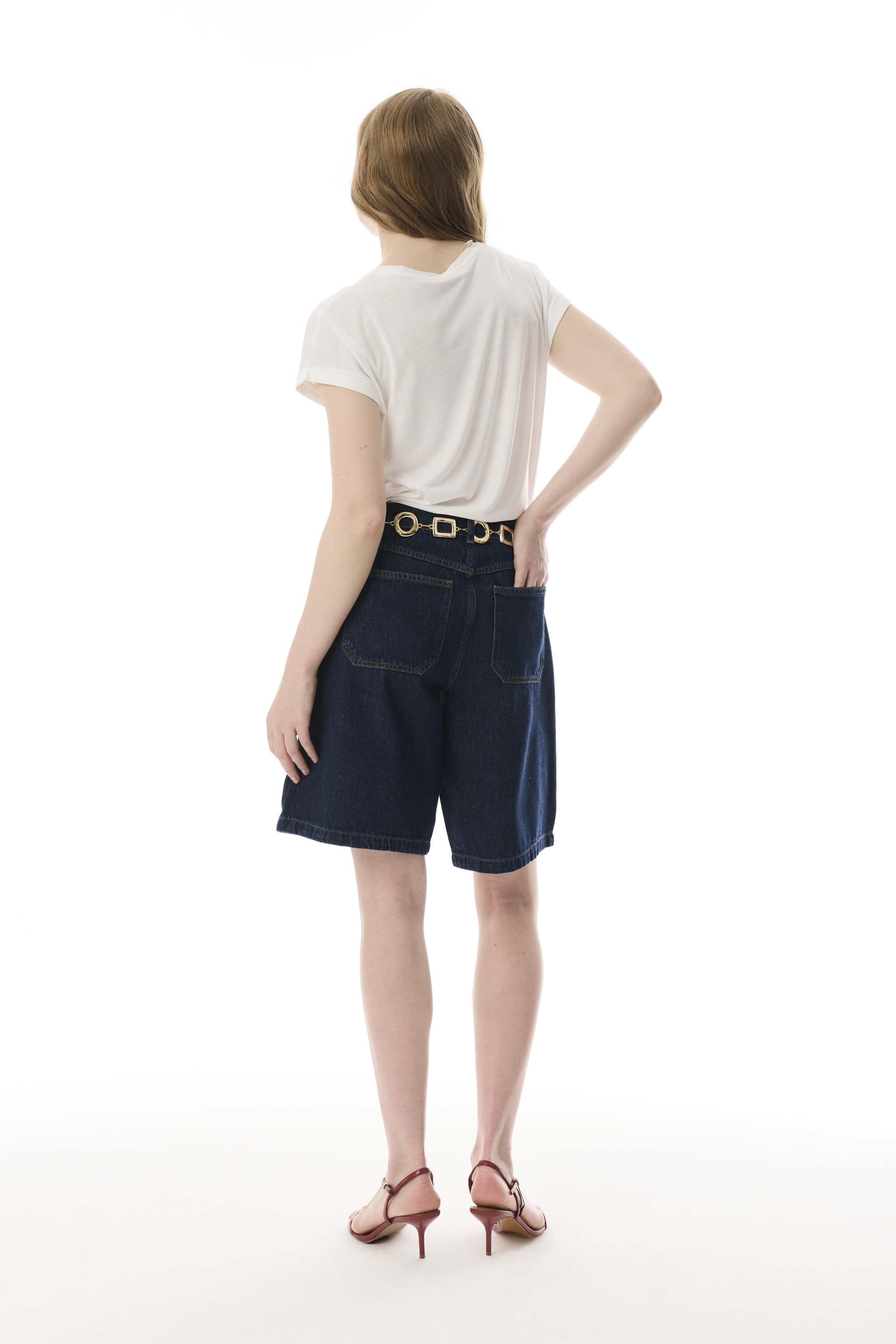 DÜŞÜK KOL SİMLİ KISA KOLLU T-SHIRT