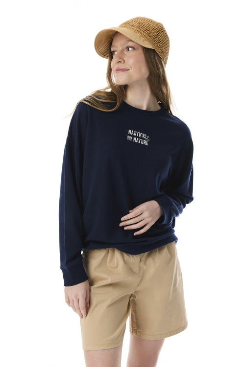  MARİN BASKILI BİSİKLET YAKA SWEATSHIRT