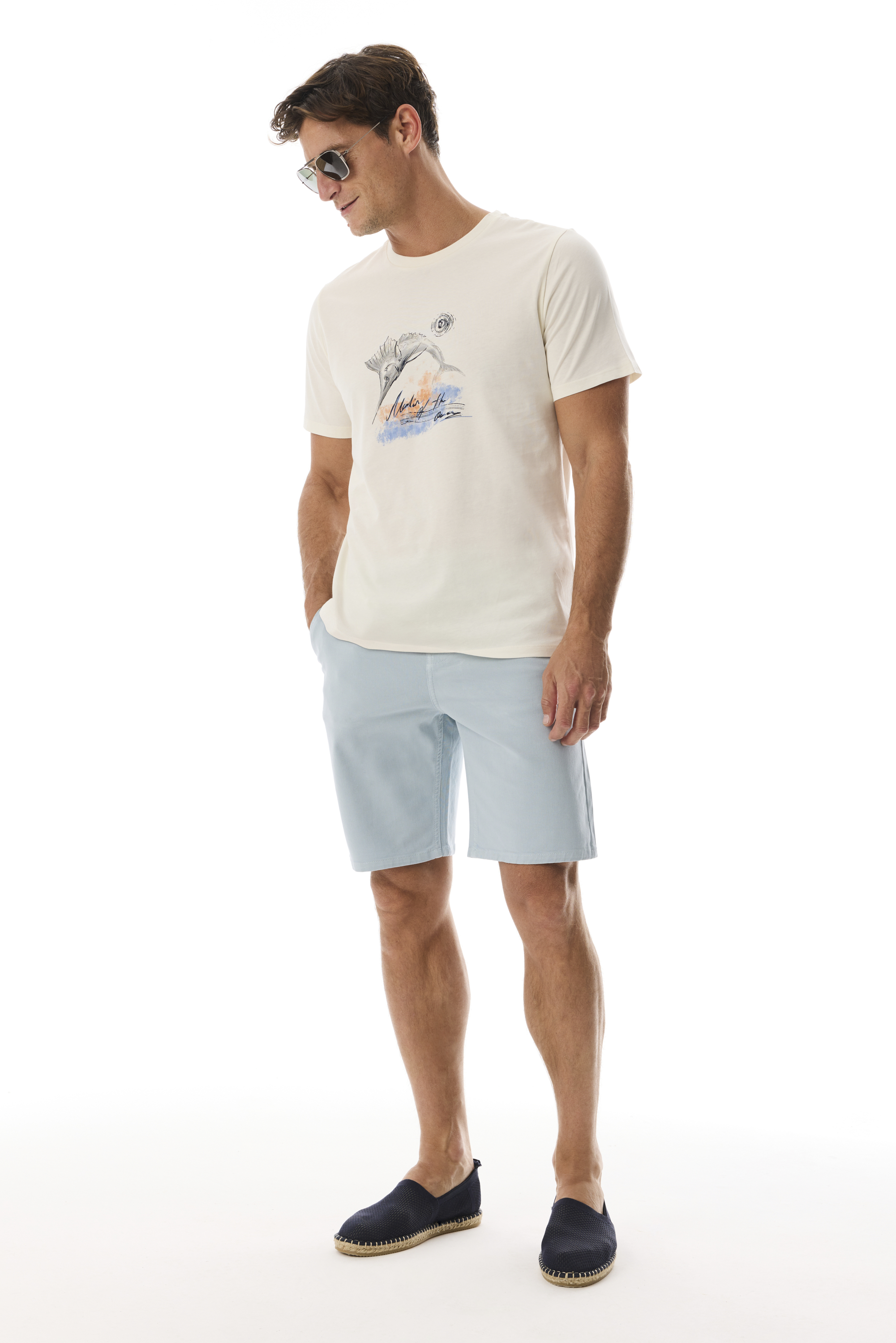 BASKILI BİSİKLET YAKA T-SHIRT