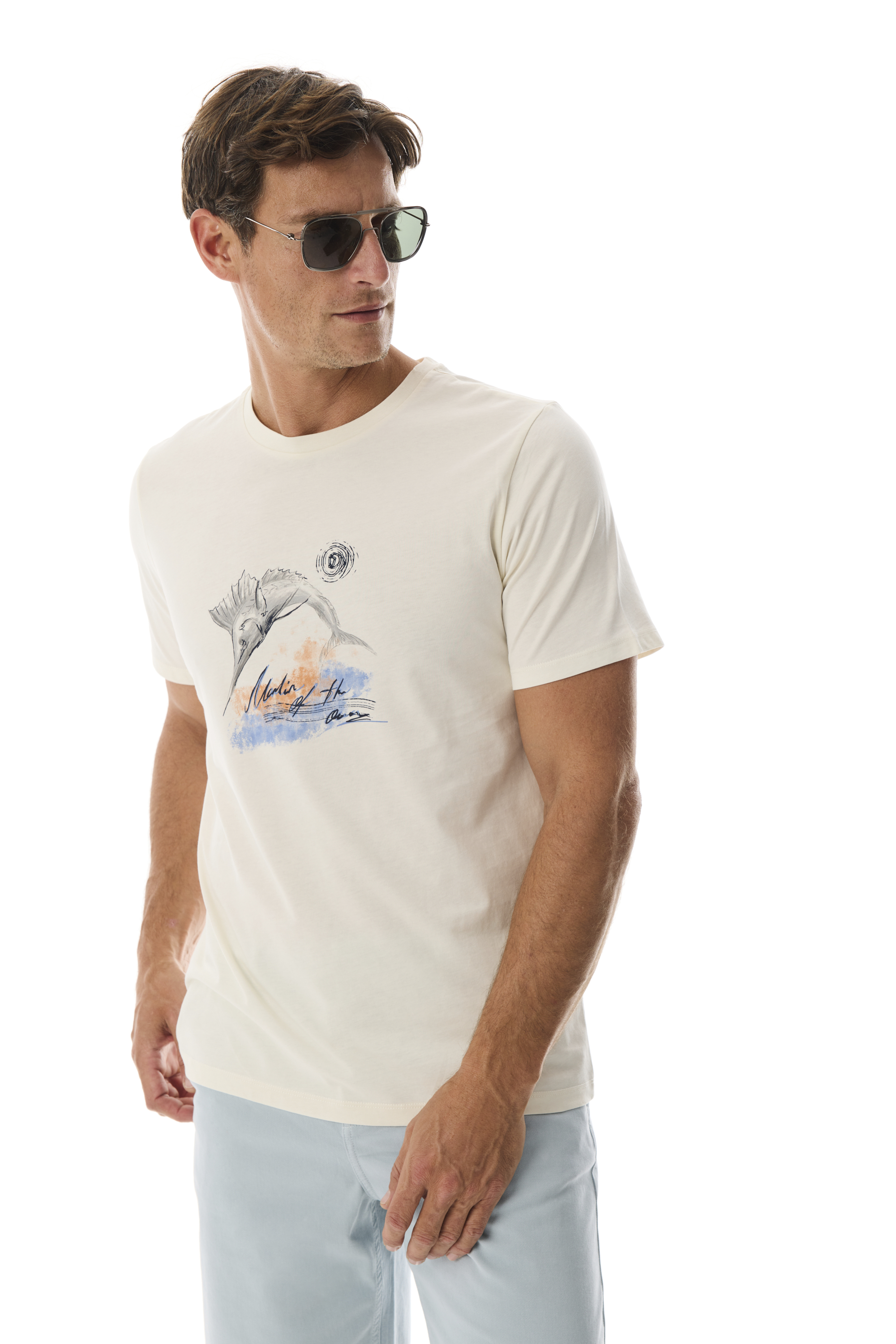 BASKILI BİSİKLET YAKA T-SHIRT