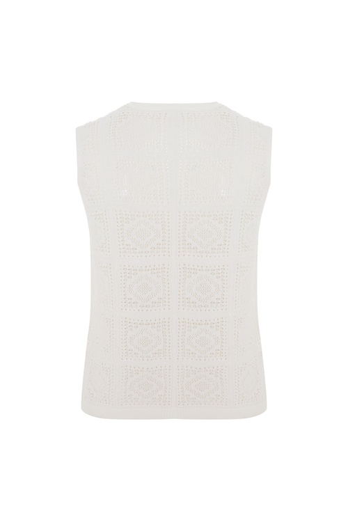  BİSİKLET YAKA ÖRGÜ DETAYLI YELEK