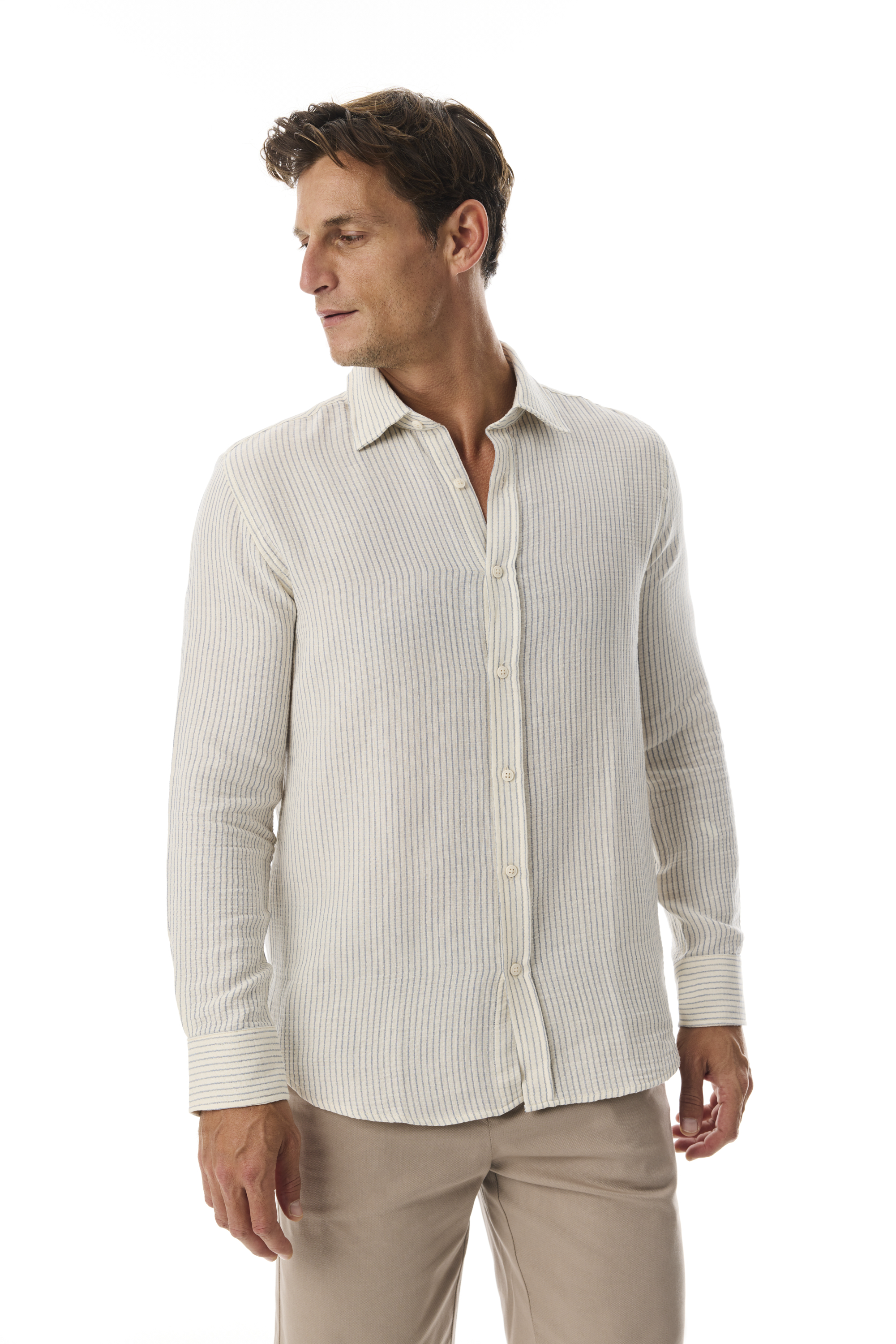 ÇİZGİLİ REGULAR FIT UZUN KOLLU GÖMLEK