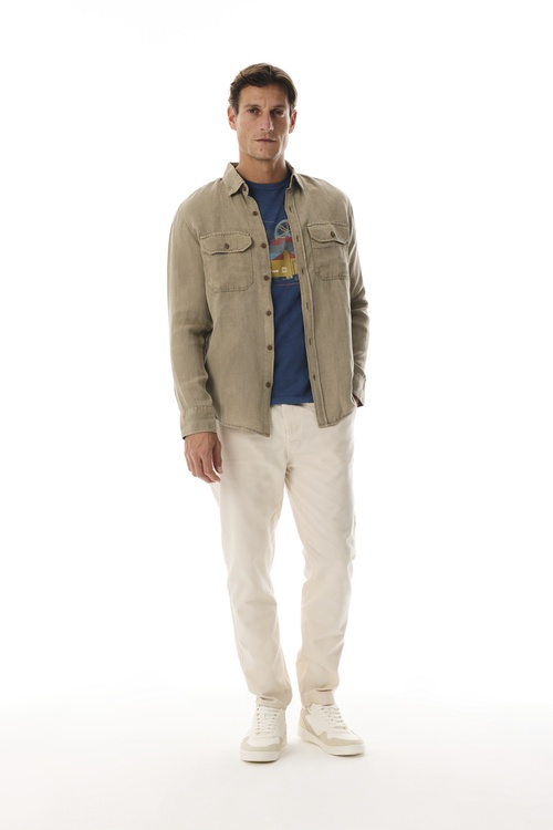  REGULAR FIT ÇİFT CEPLİ UZUN KOLLU GÖMLEK