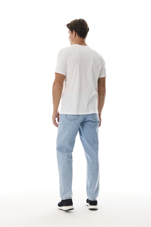  BASKILI BİSİKLET YAKA KISA KOLLU T-SHIRT