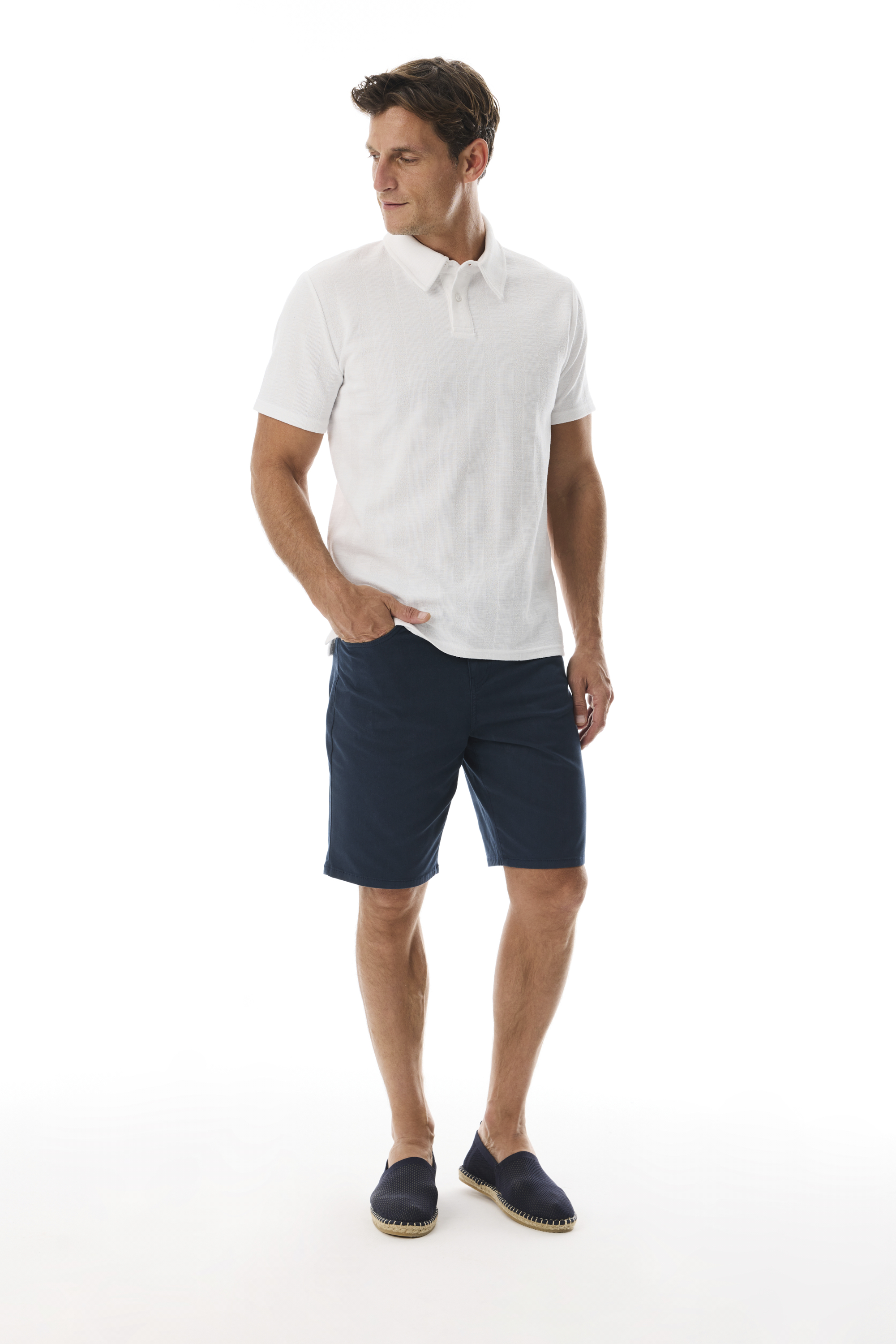 TEKSTÜRLÜ KISA KOLLU POLO YAKA T-SHIRT