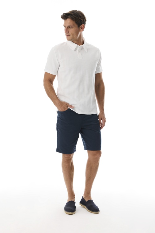  TEKSTÜRLÜ KISA KOLLU POLO YAKA T-SHIRT