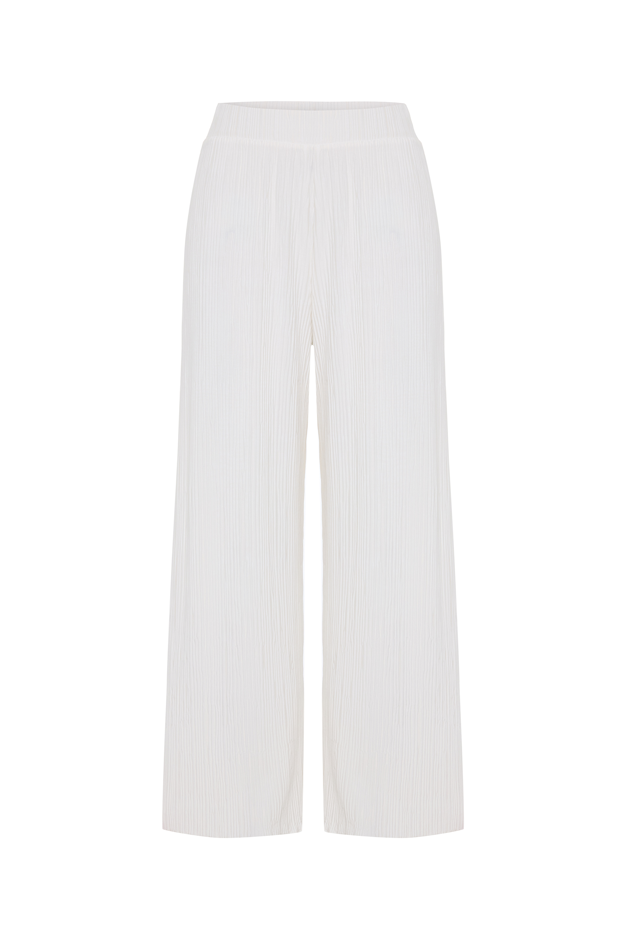 WIDE LEG PİLİSELİ BELİ LASTİKLİ PANTOLON