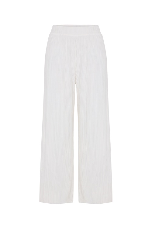  WIDE LEG PİLİSELİ BELİ LASTİKLİ PANTOLON