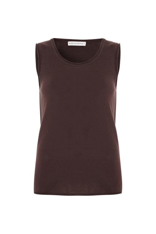  MODAL KARIŞIMLI AÇIK YAKA KOLSUZ TRİKO KAZAK