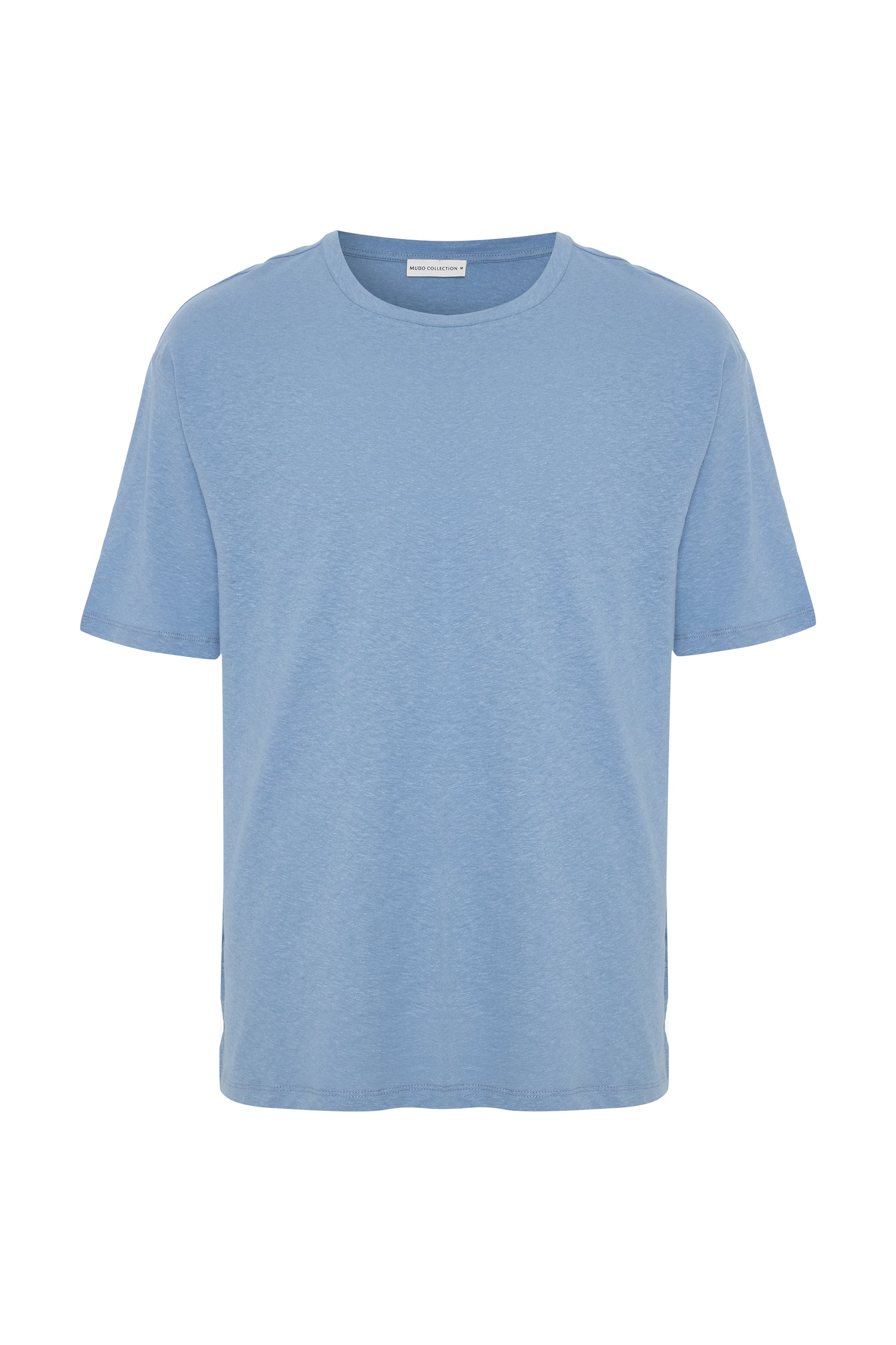 KETEN KARIŞIMLI BİSİKLET YAKA T-SHIRT