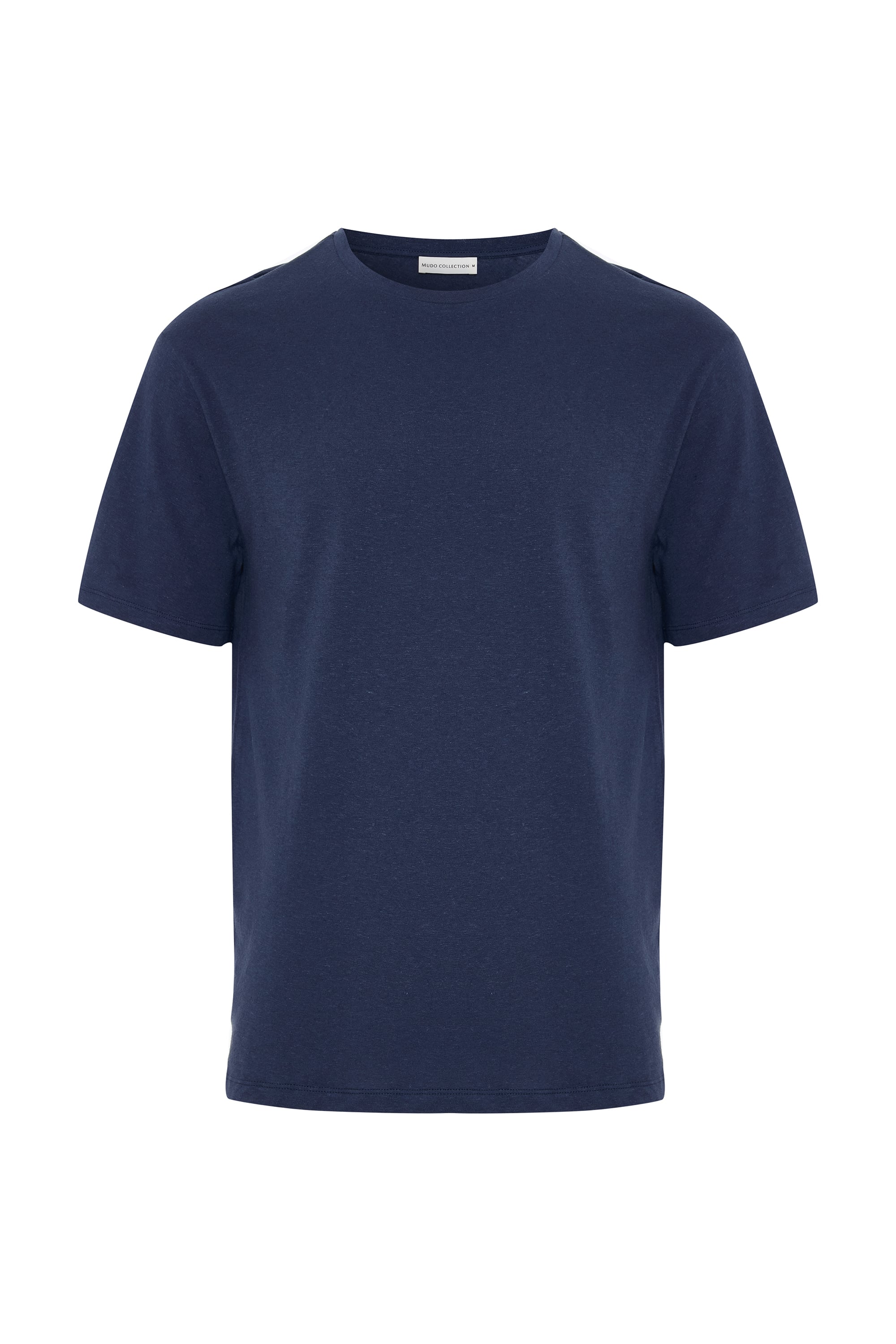 KETEN KARIŞIMLI BİSİKLET YAKA T-SHIRT