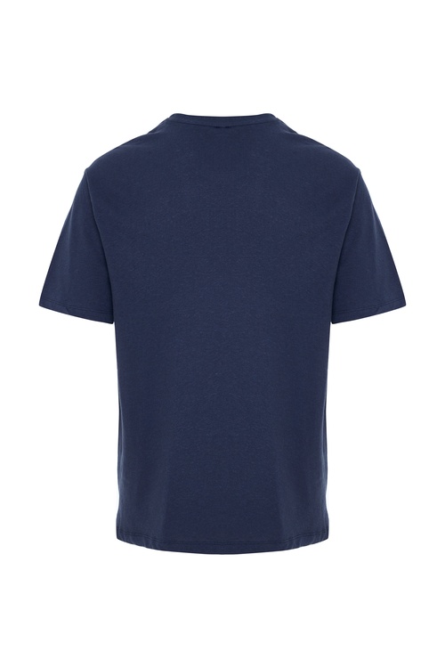  KETEN KARIŞIMLI BİSİKLET YAKA T-SHIRT