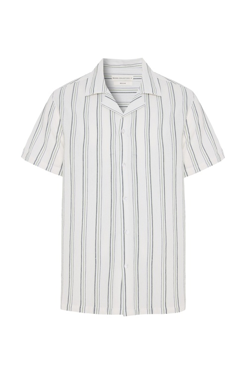  REGULAR FIT RESORT YAKA ÇİZGİLİ KISA KOLLU GÖMLEK