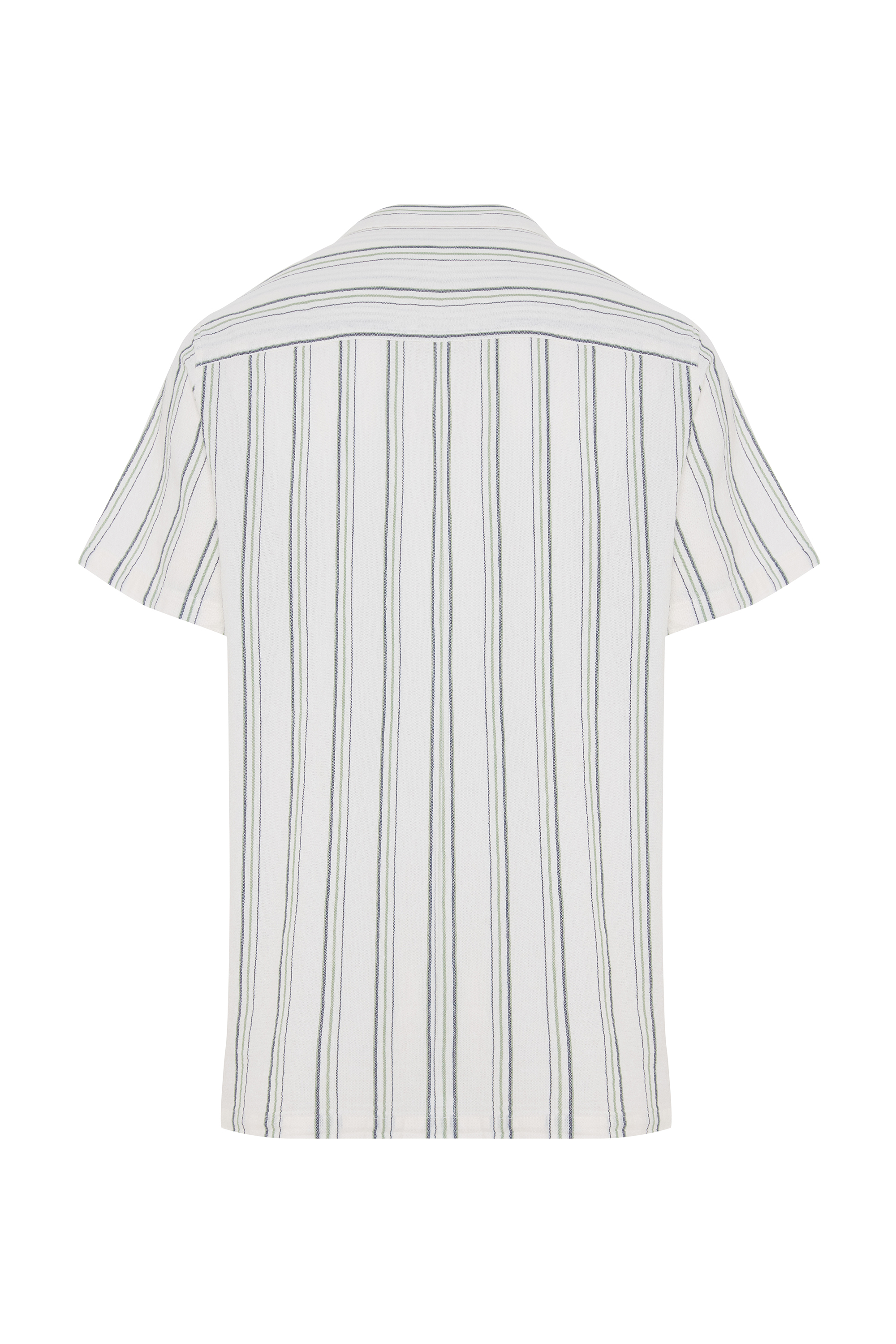 REGULAR FIT RESORT YAKA ÇİZGİLİ KISA KOLLU GÖMLEK