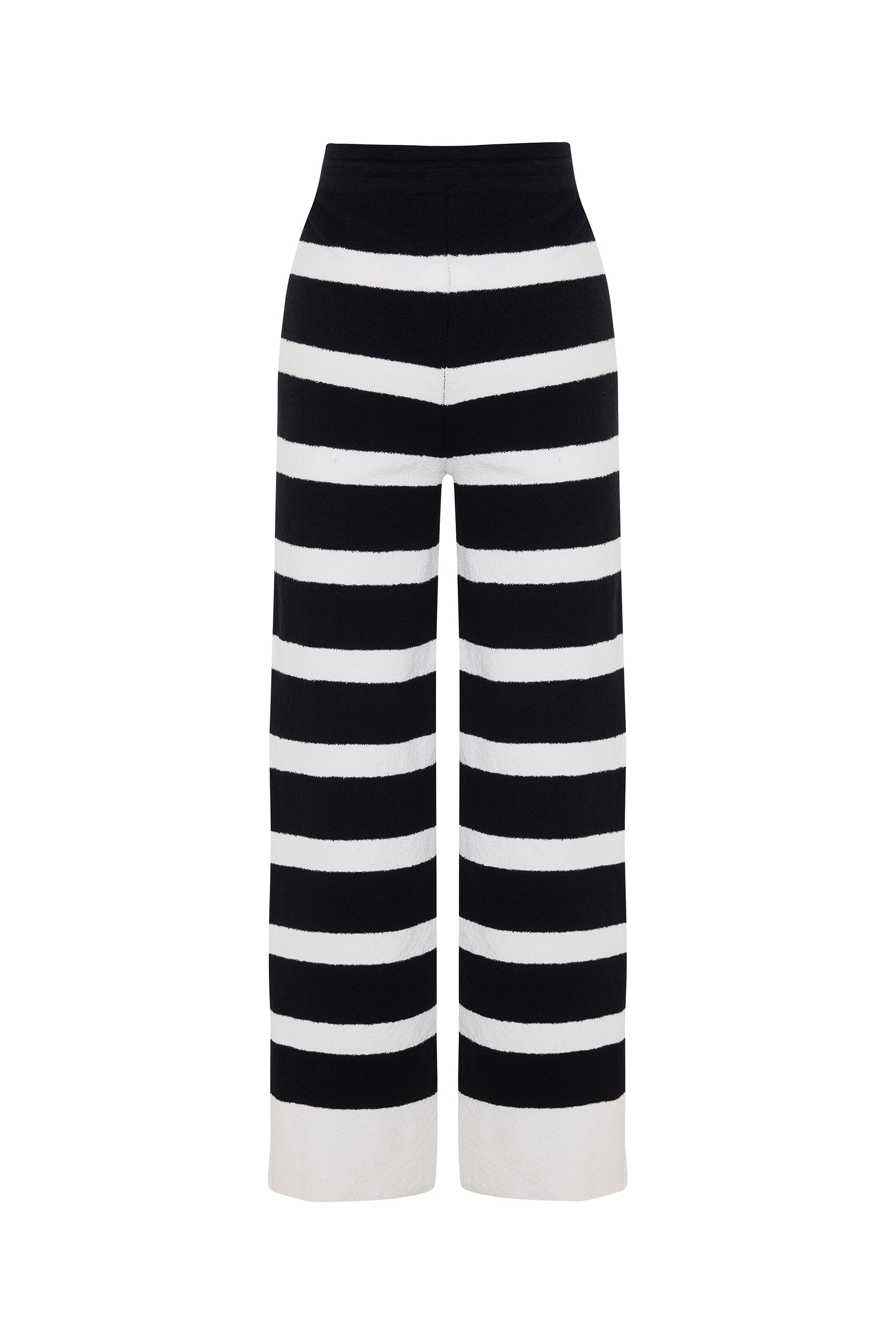 RELAX FIT ÇİZGİLİ BELİ BAĞLAMALI TRİKO PANTOLON