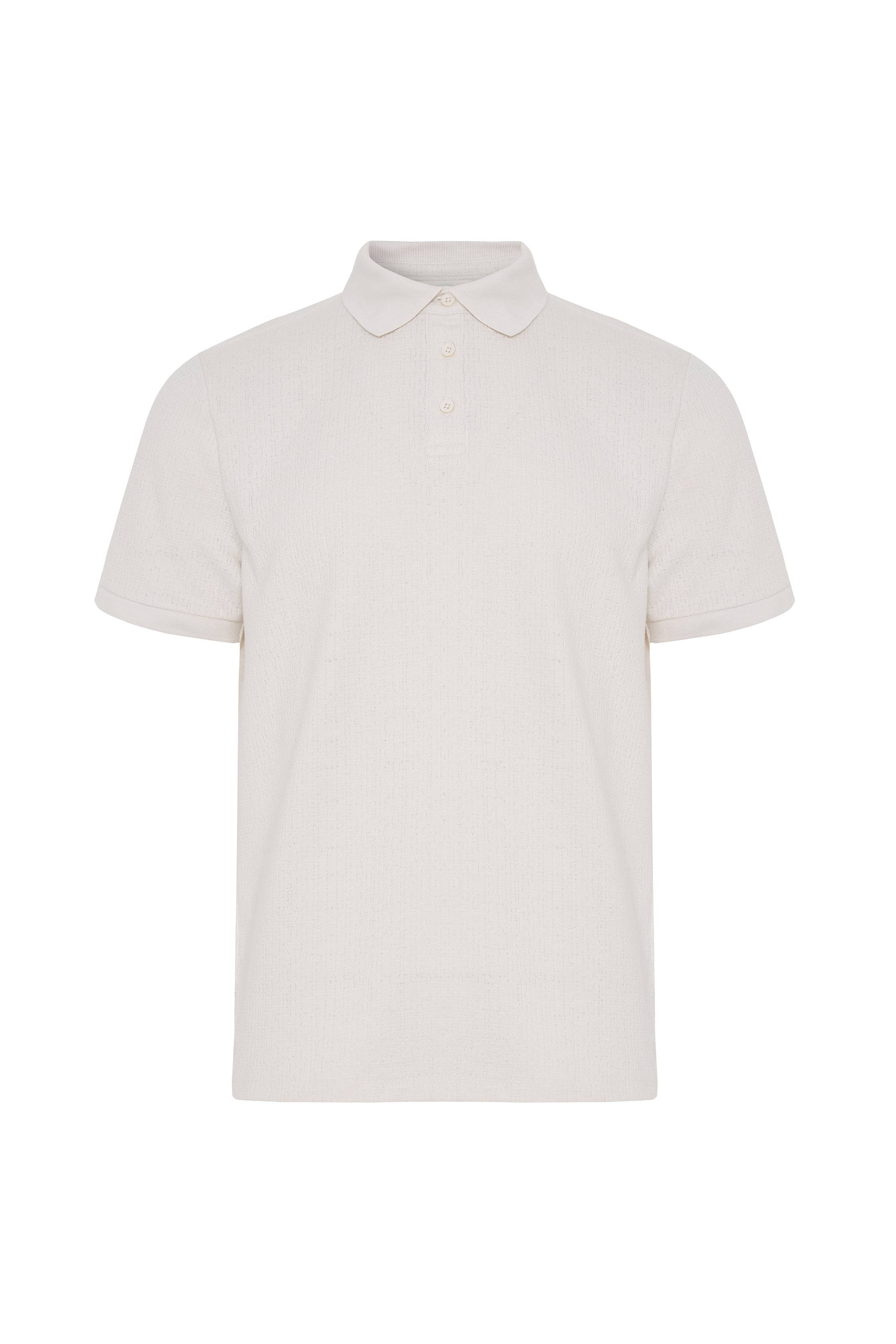 Erkek Taş Rengi Polo Yaka Örme Kısa Kollu T-Shirt