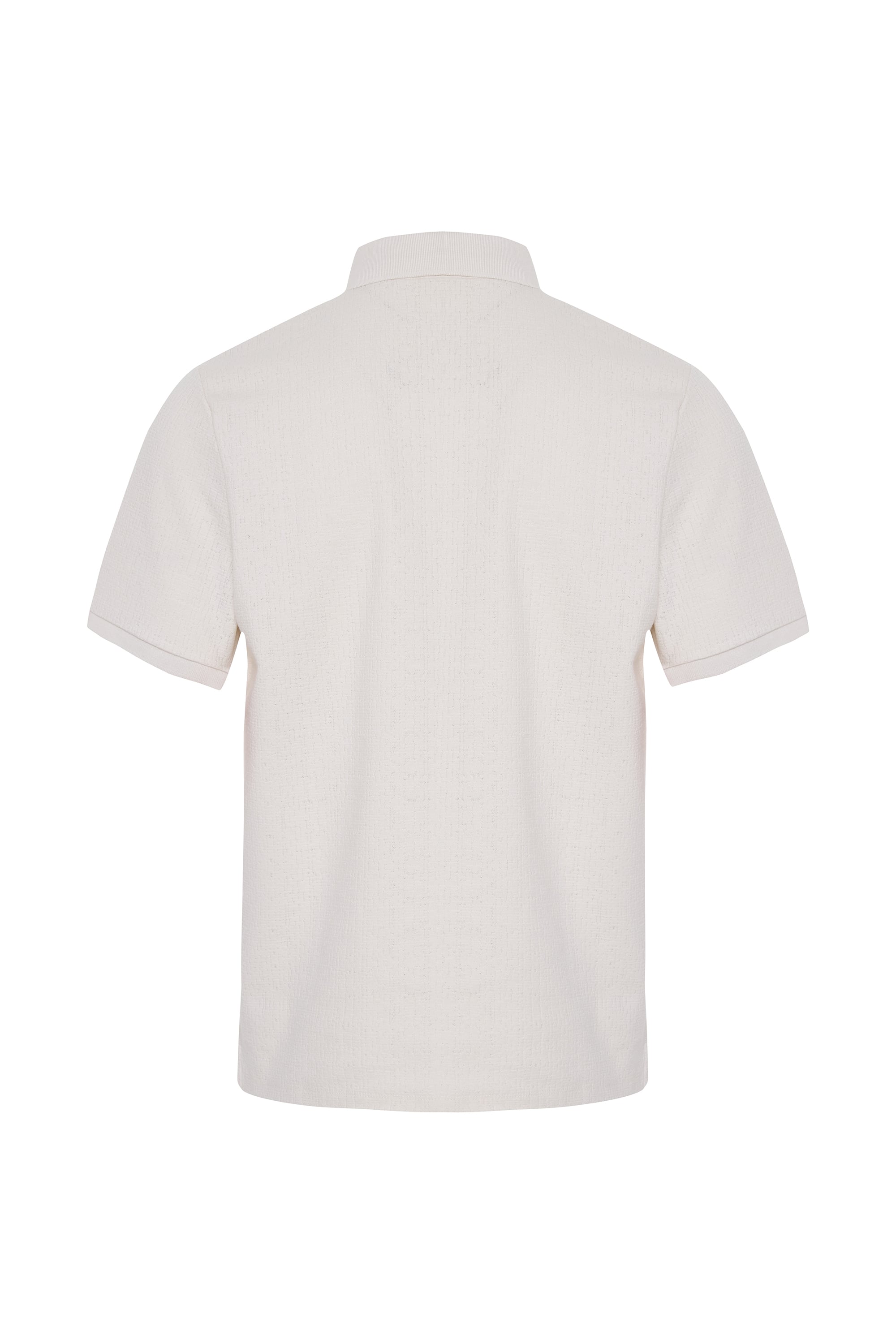 Erkek Taş Rengi Polo Yaka Örme Kısa Kollu T-Shirt
