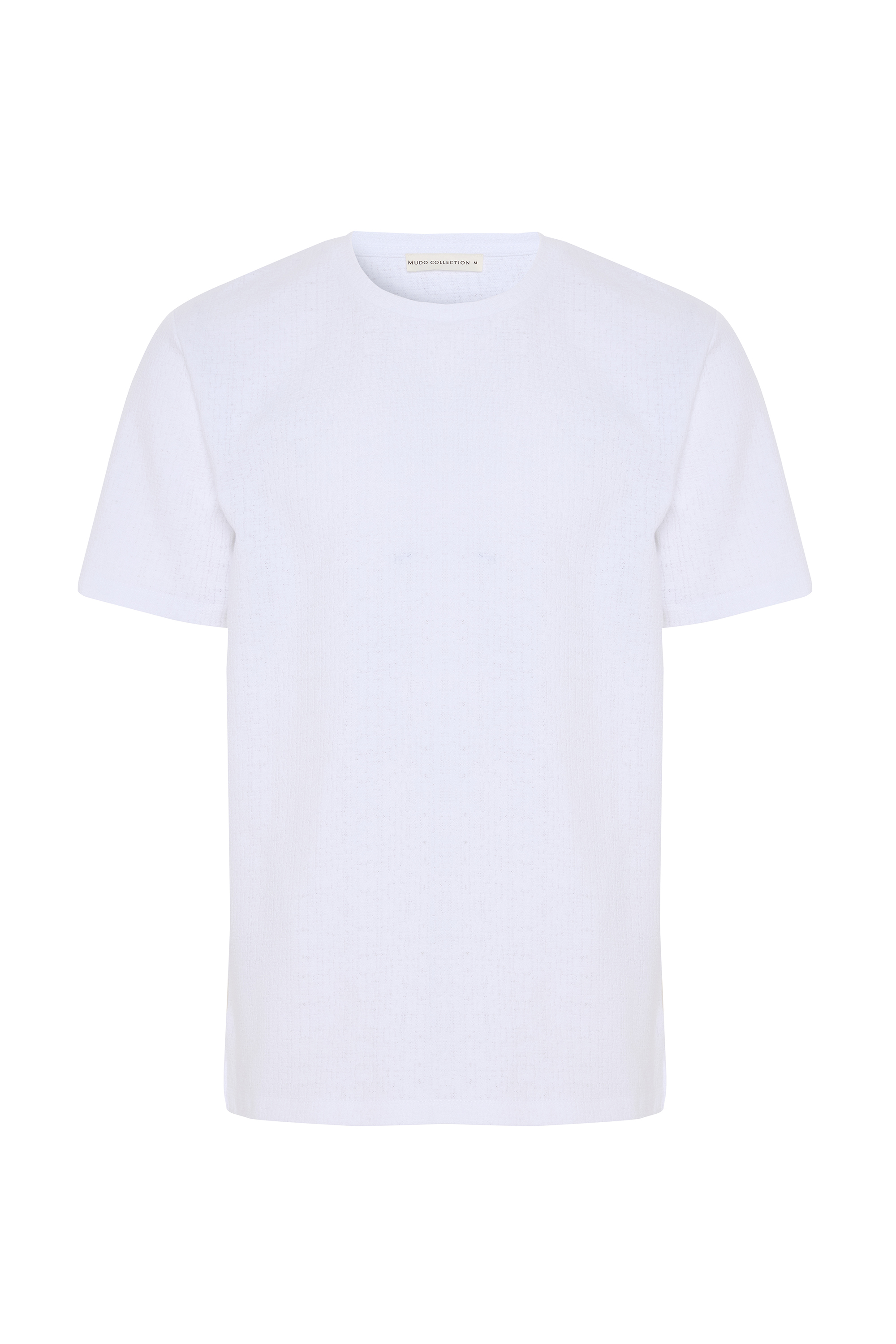 BİSİKLET YAKA KISA KOLLU ÖRME T-SHIRT