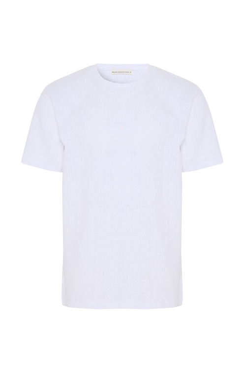  BİSİKLET YAKA KISA KOLLU ÖRME T-SHIRT