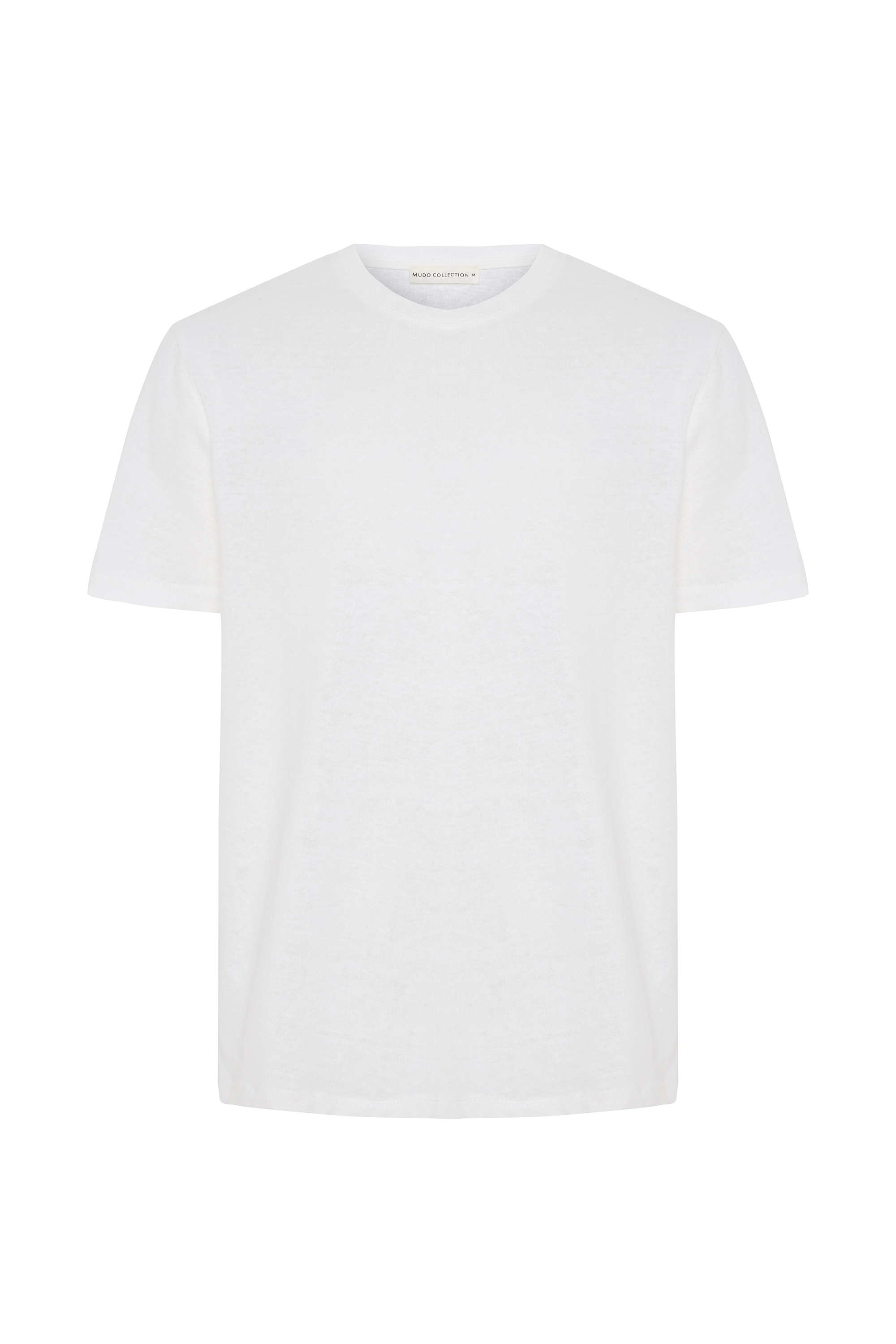 KETEN KARIŞIMLI BİSİKLET YAKA T-SHIRT