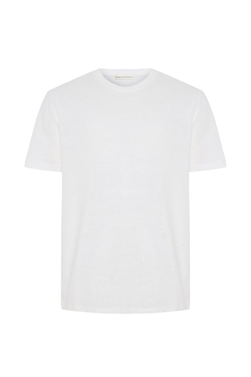  KETEN KARIŞIMLI BİSİKLET YAKA T-SHIRT